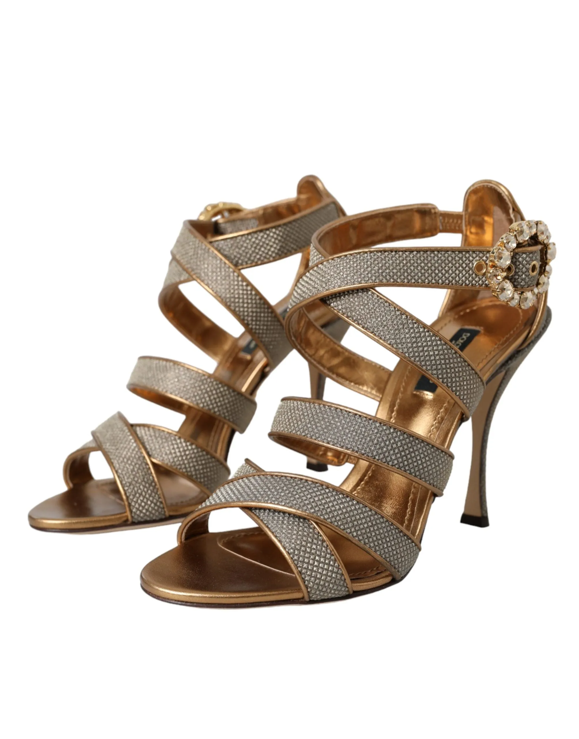 Bronze Crystal Strap Heels Sandals Shoes sold by Louxly product image thumbnail 3