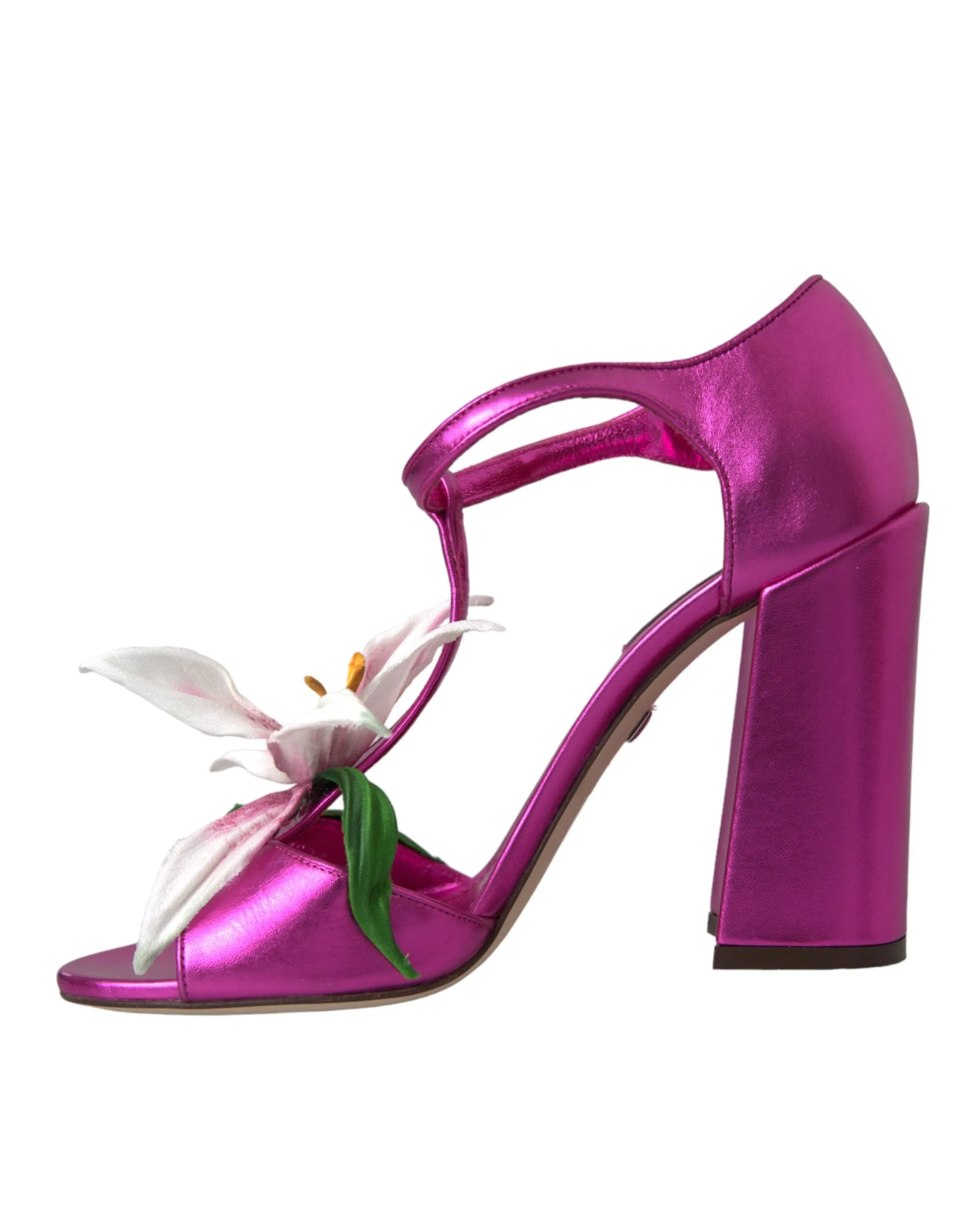Fuchsia Flower Crystals Heels Sandals Shoes sold by Louxly product image thumbnail 5