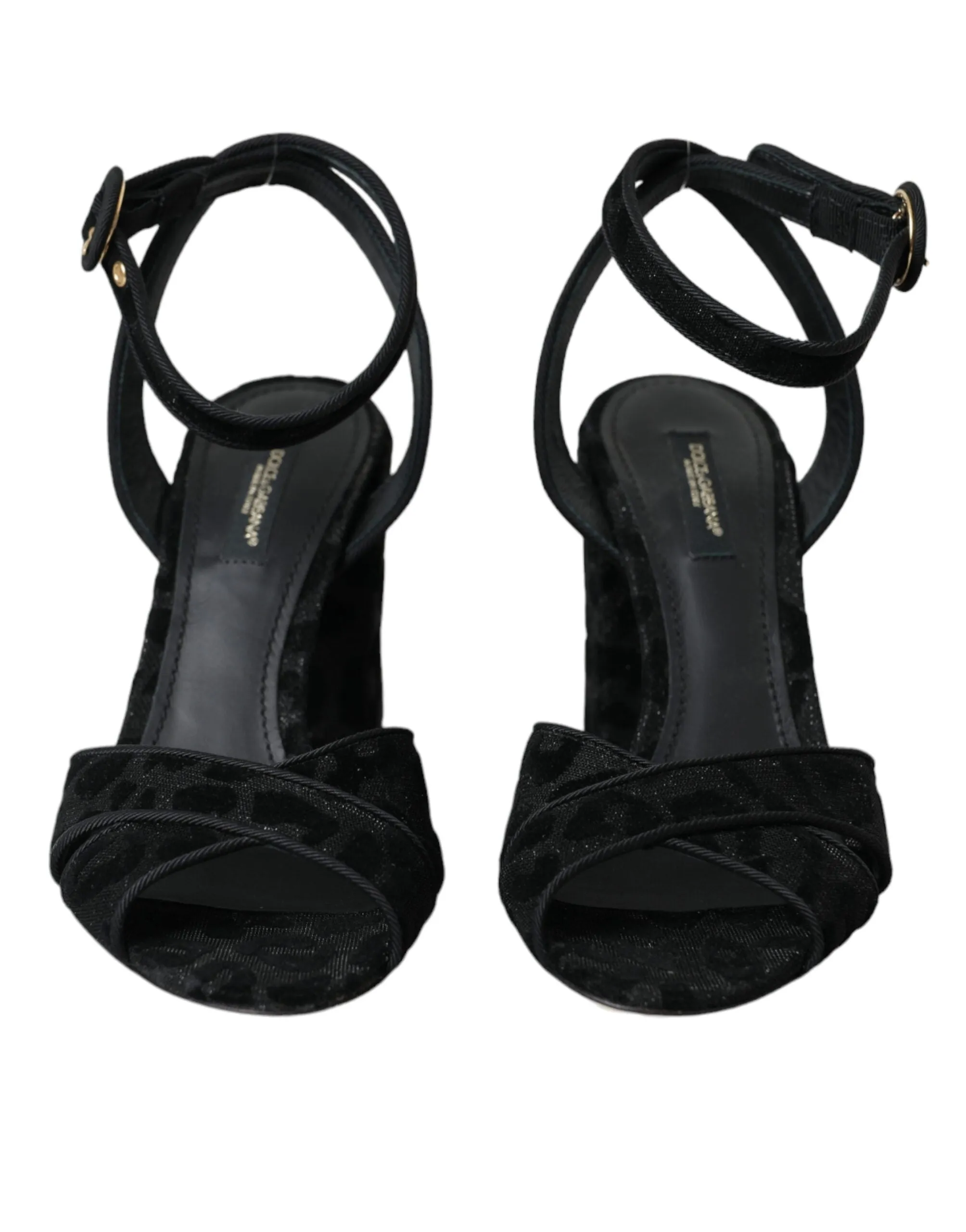 Black Leopard Suede Heels Sandals Shoes sold by Louxly product image thumbnail 2