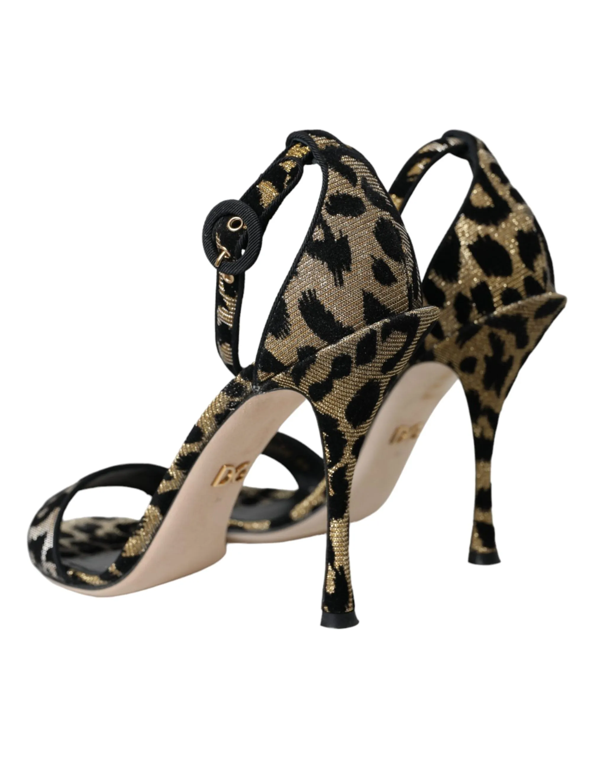 Gold Leopard Lurex High Heel Sandals Shoes sold by Louxly product image thumbnail 4