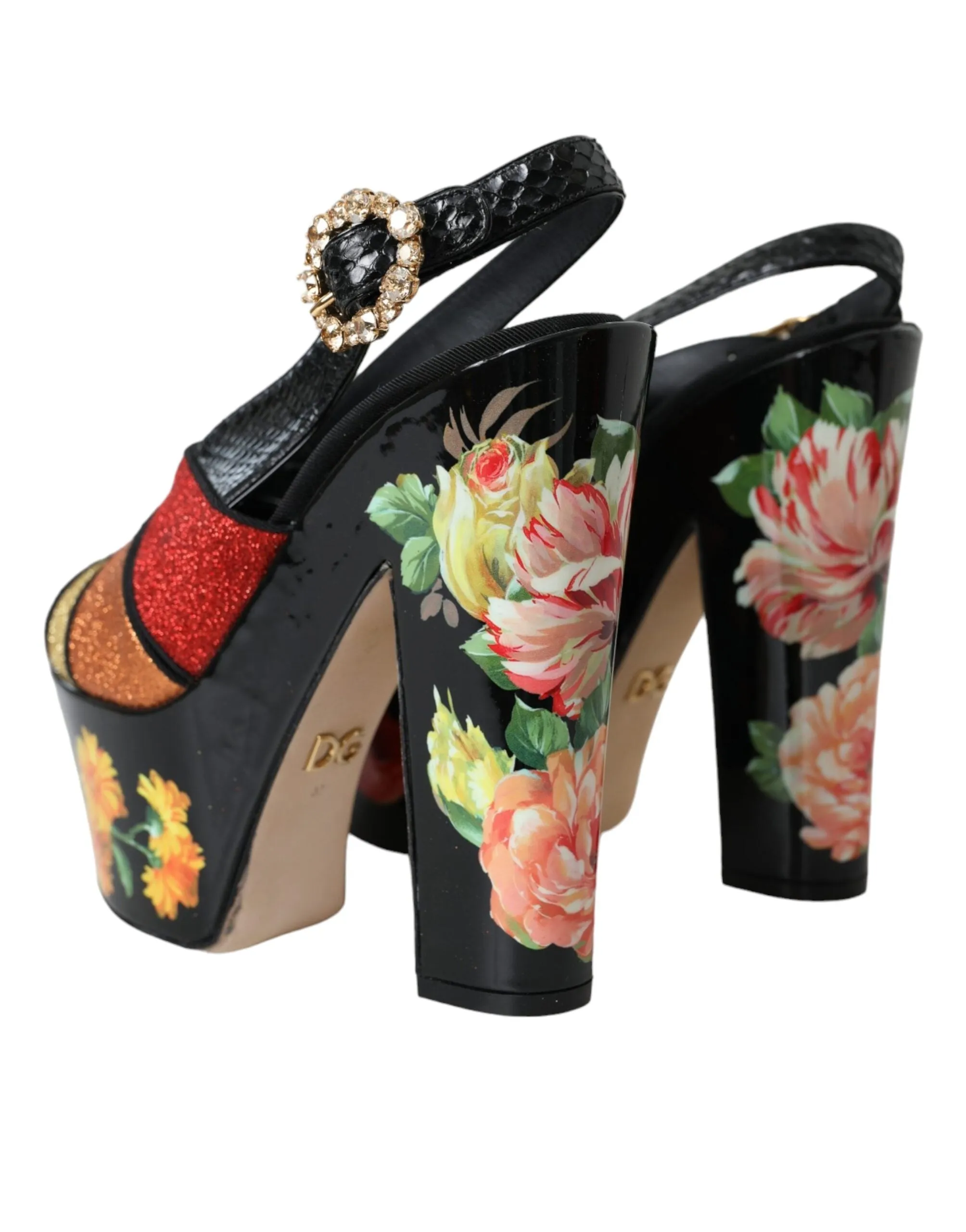 Multicolor Floral Crystal Platform Sandals Shoes sold by Louxly product image thumbnail 4