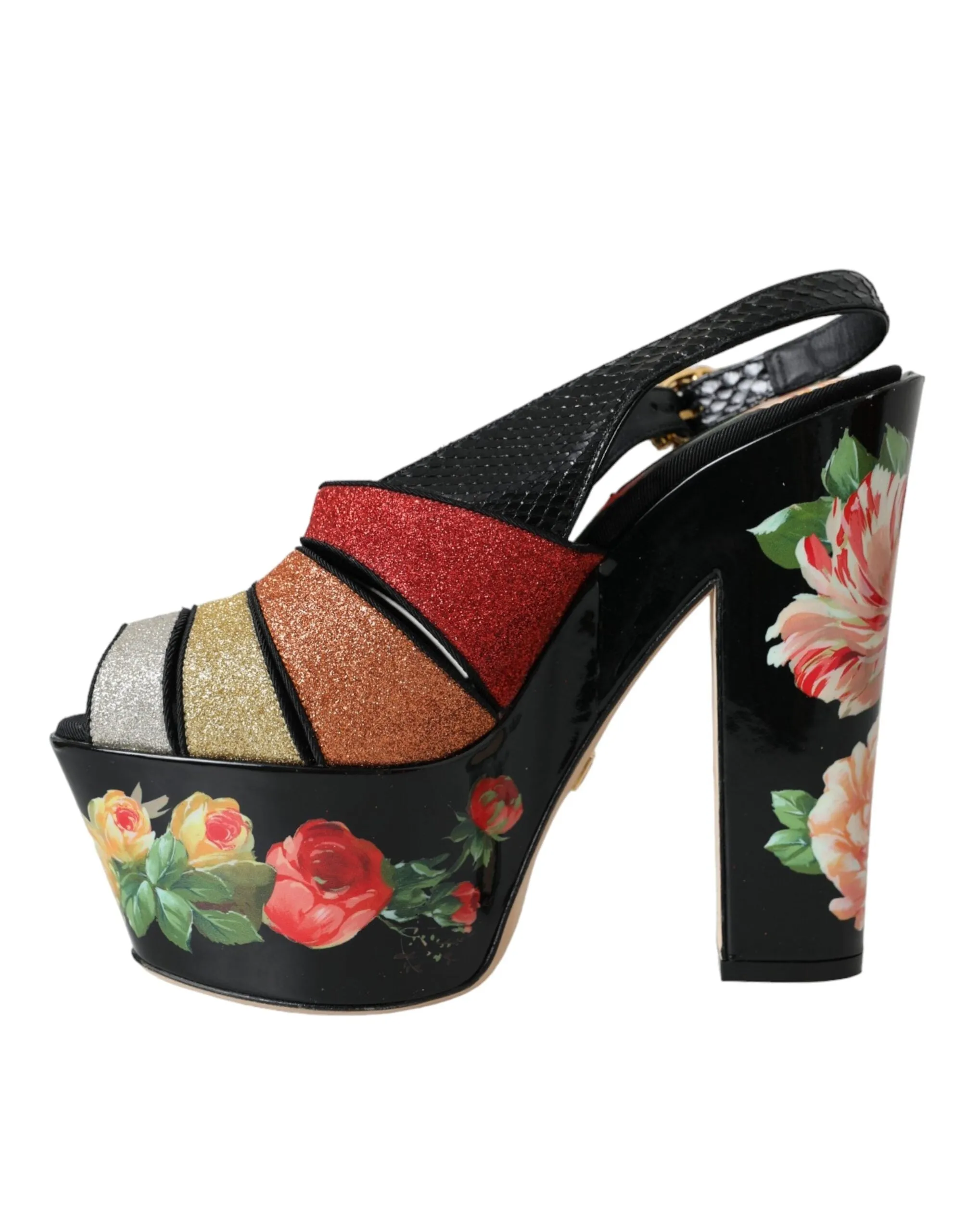 Multicolor Floral Crystal Platform Sandals Shoes sold by Louxly product image thumbnail 5