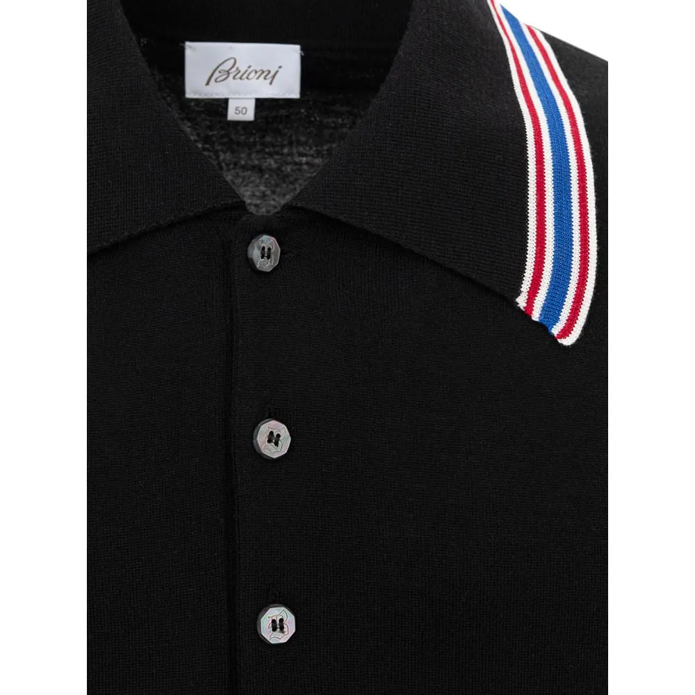 Black Wool Polo Shirt sold by Louxly product image thumbnail 3