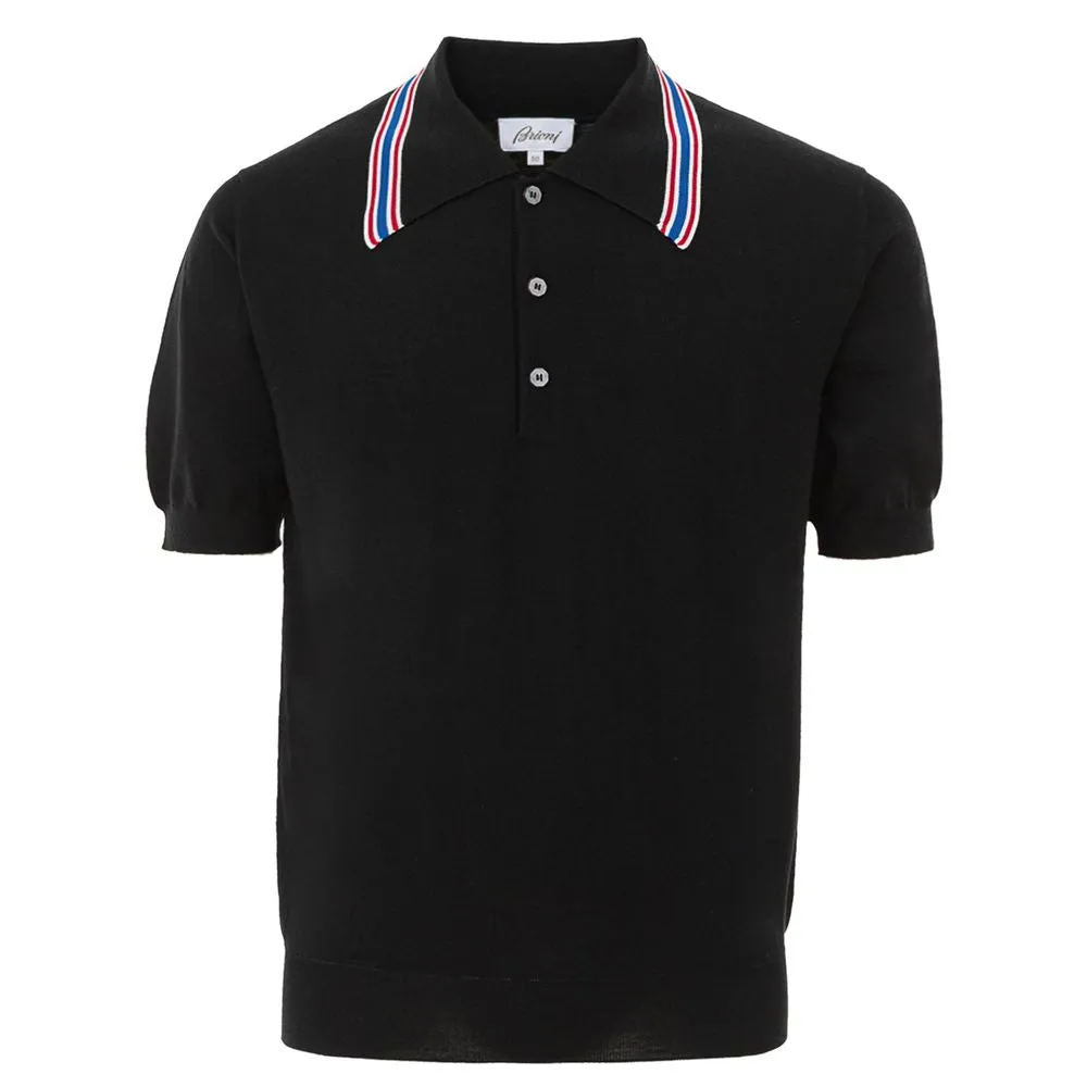 Black Wool Polo Shirt sold by Louxly