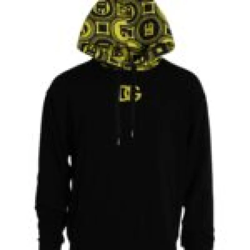 Black Logo Cotton Hooded Sweatshirt Sweater sold by Louxly
