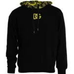 Black Logo Cotton Hooded Sweatshirt Sweater sold by Louxly product image thumbnail 2