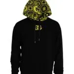 Black Logo Cotton Hooded Sweatshirt Sweater sold by Louxly product image thumbnail 3