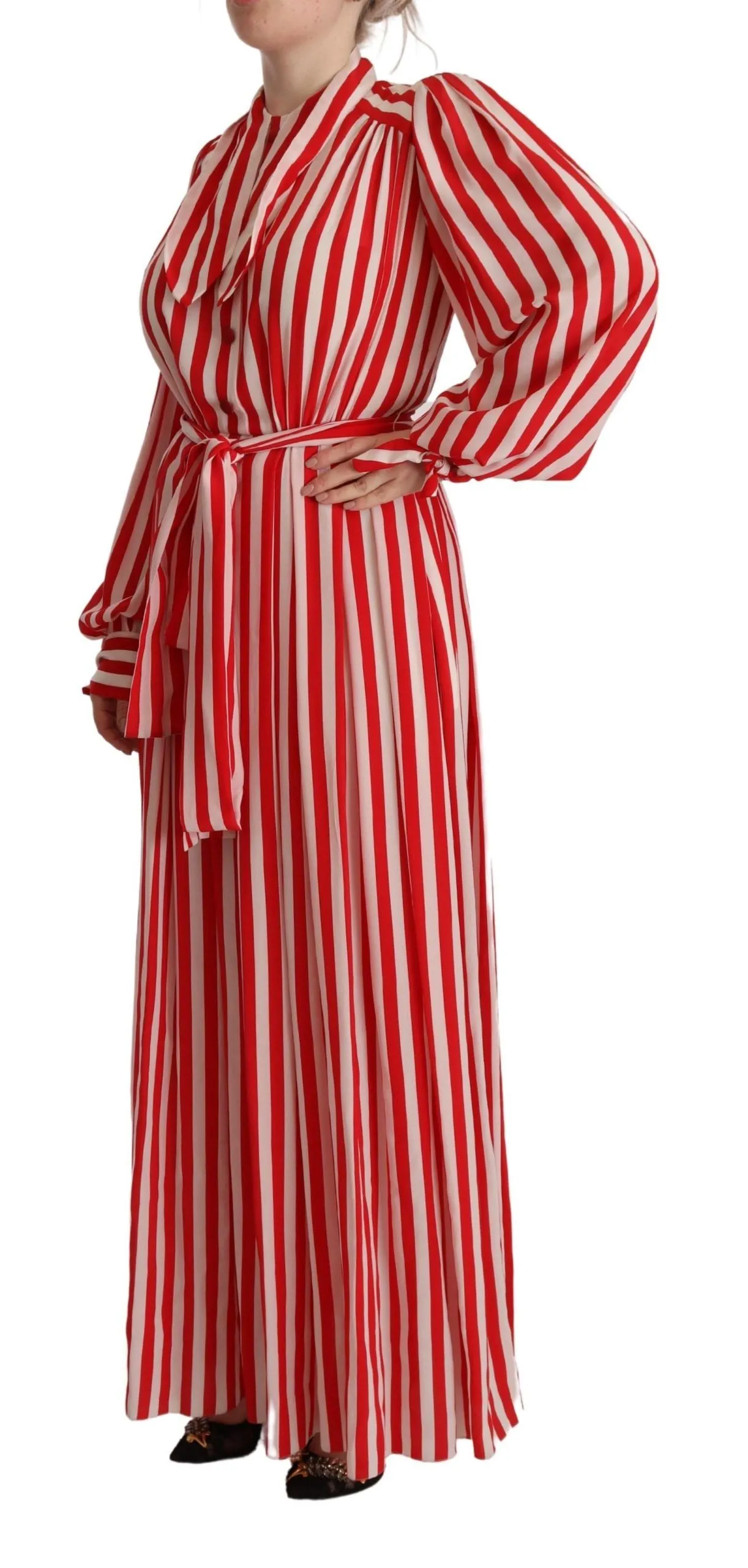 Elegant Striped Silk Maxi Dress sold by Louxly product image thumbnail 2