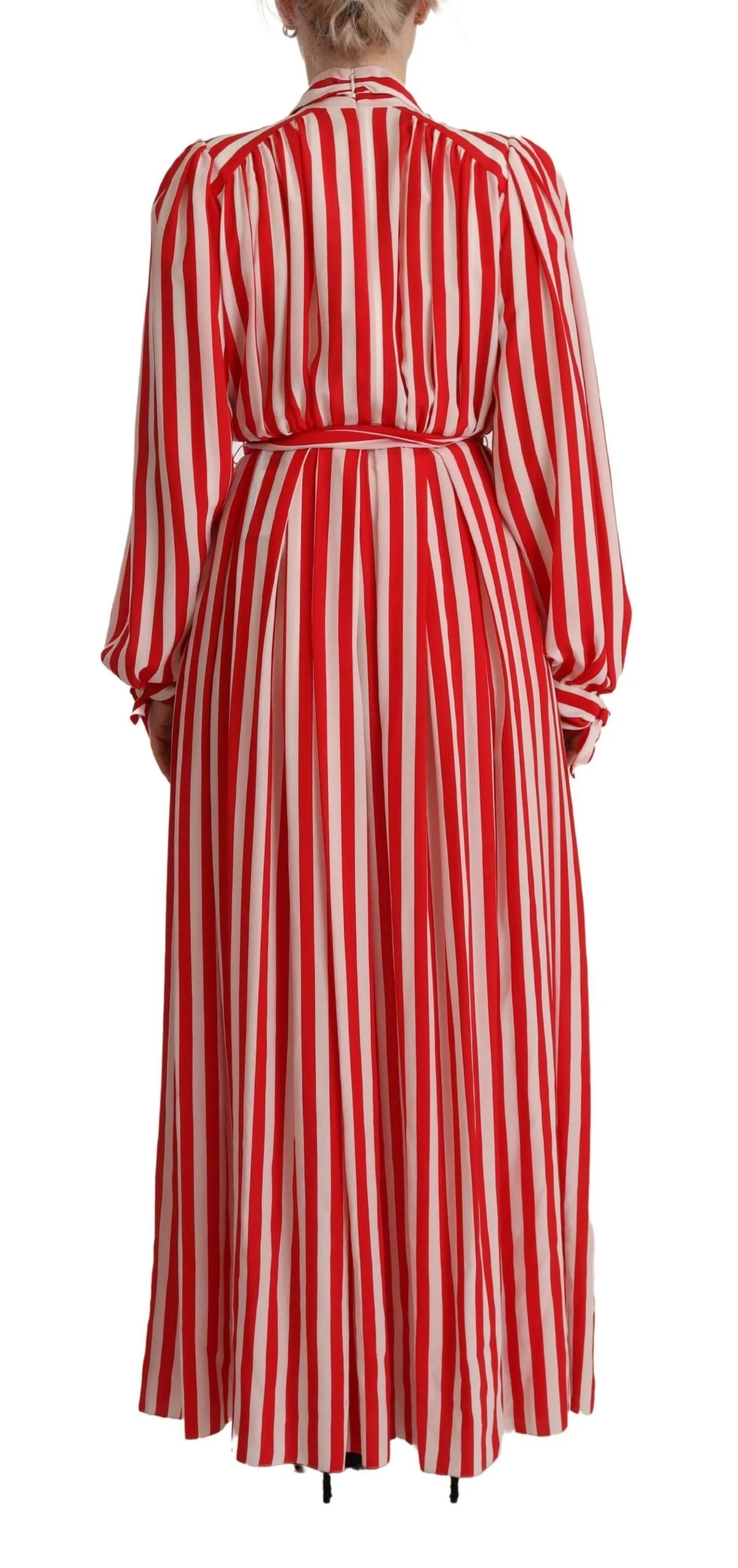 Elegant Striped Silk Maxi Dress sold by Louxly product image thumbnail 3