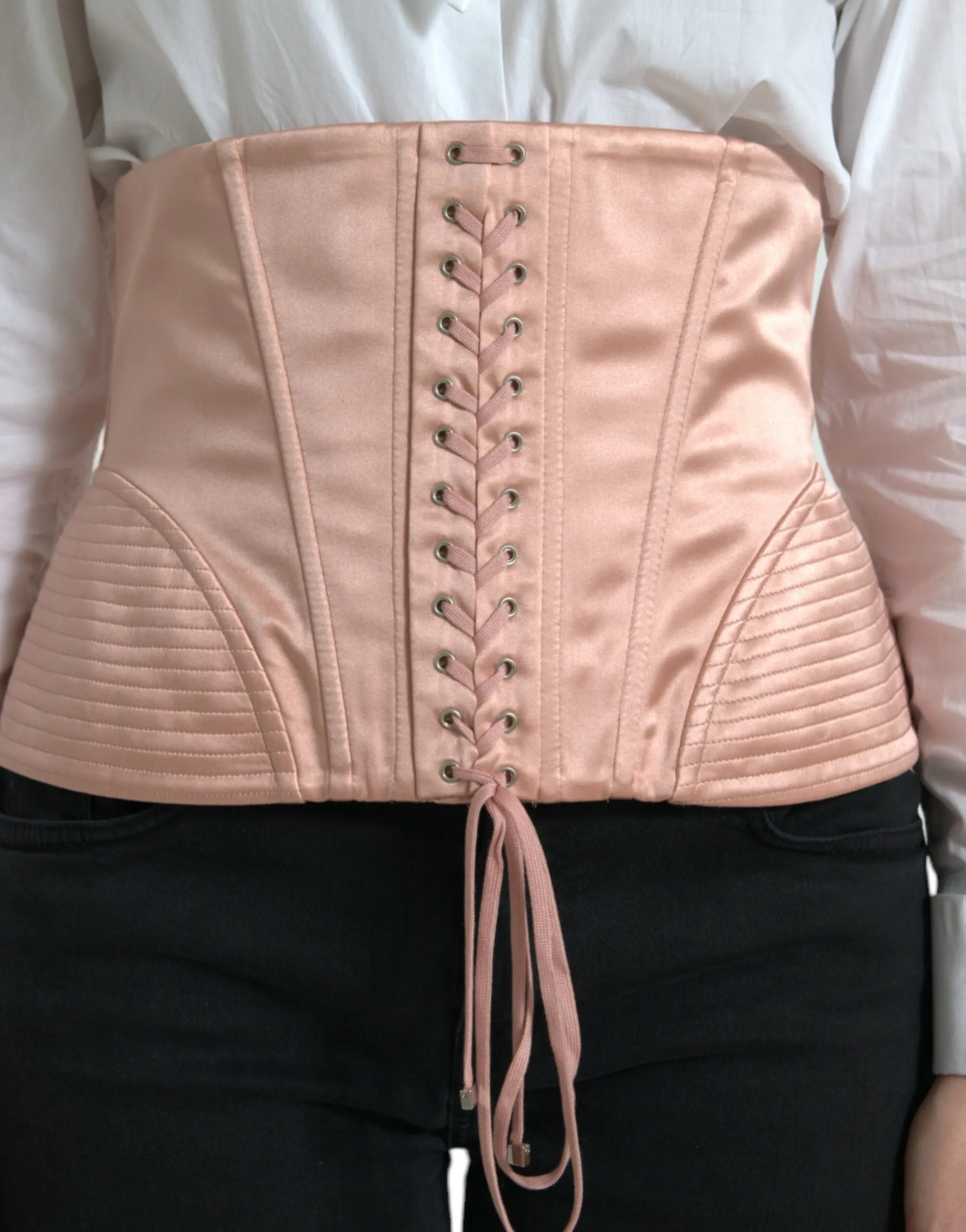Elegant Pink Lace-Up Corset Belt sold by Louxly product image thumbnail 2