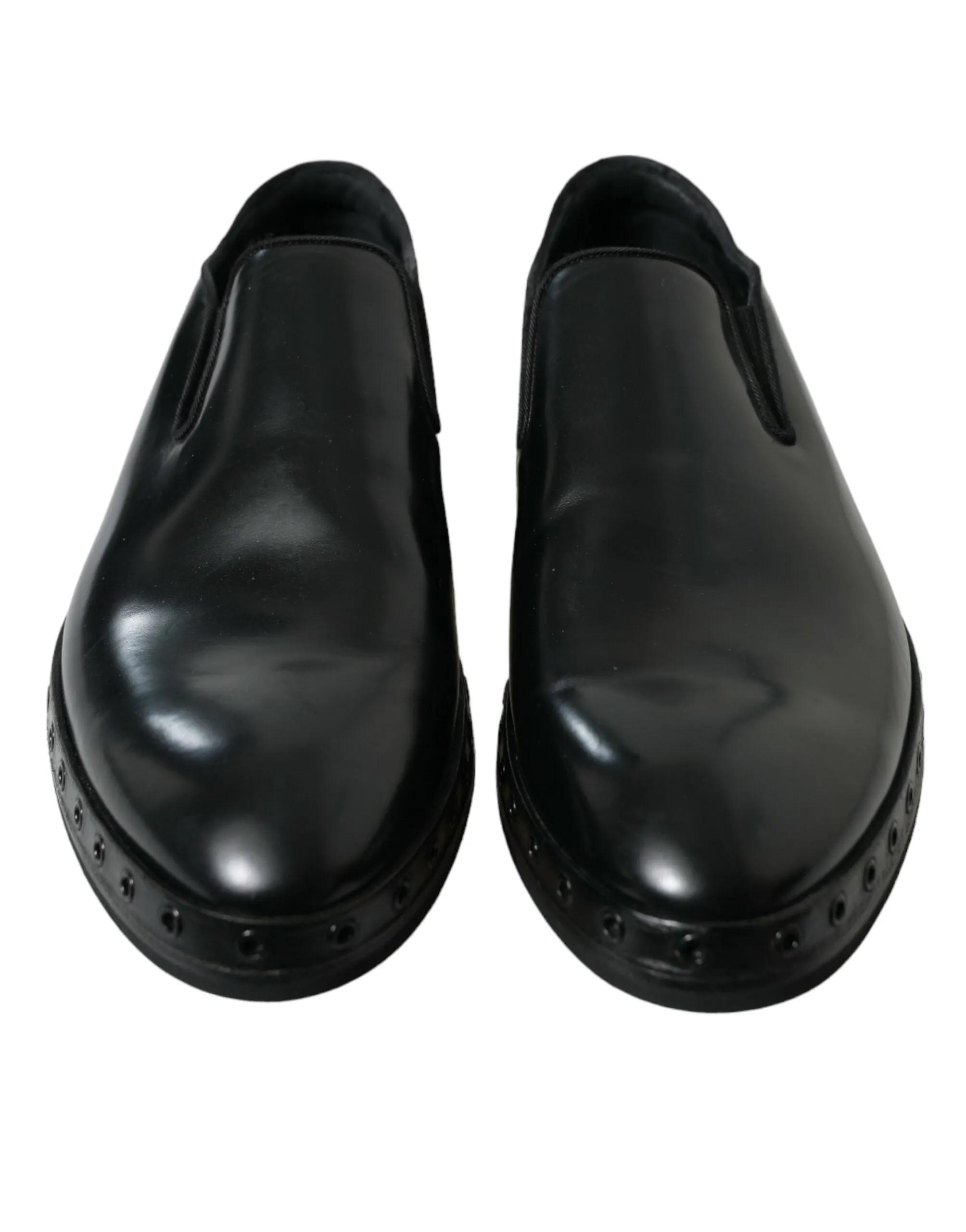 Elegant Black Leather Studded Loafers sold by Louxly product image thumbnail 2
