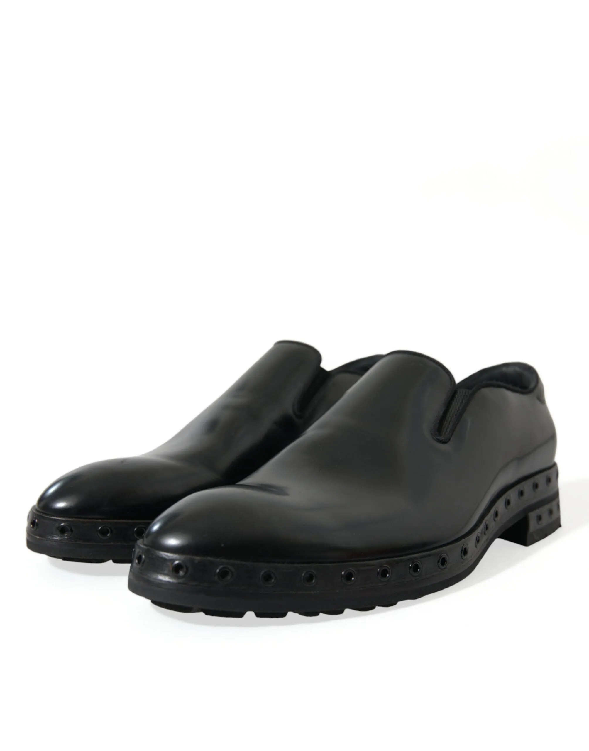 Elegant Black Leather Studded Loafers sold by Louxly product image thumbnail 3