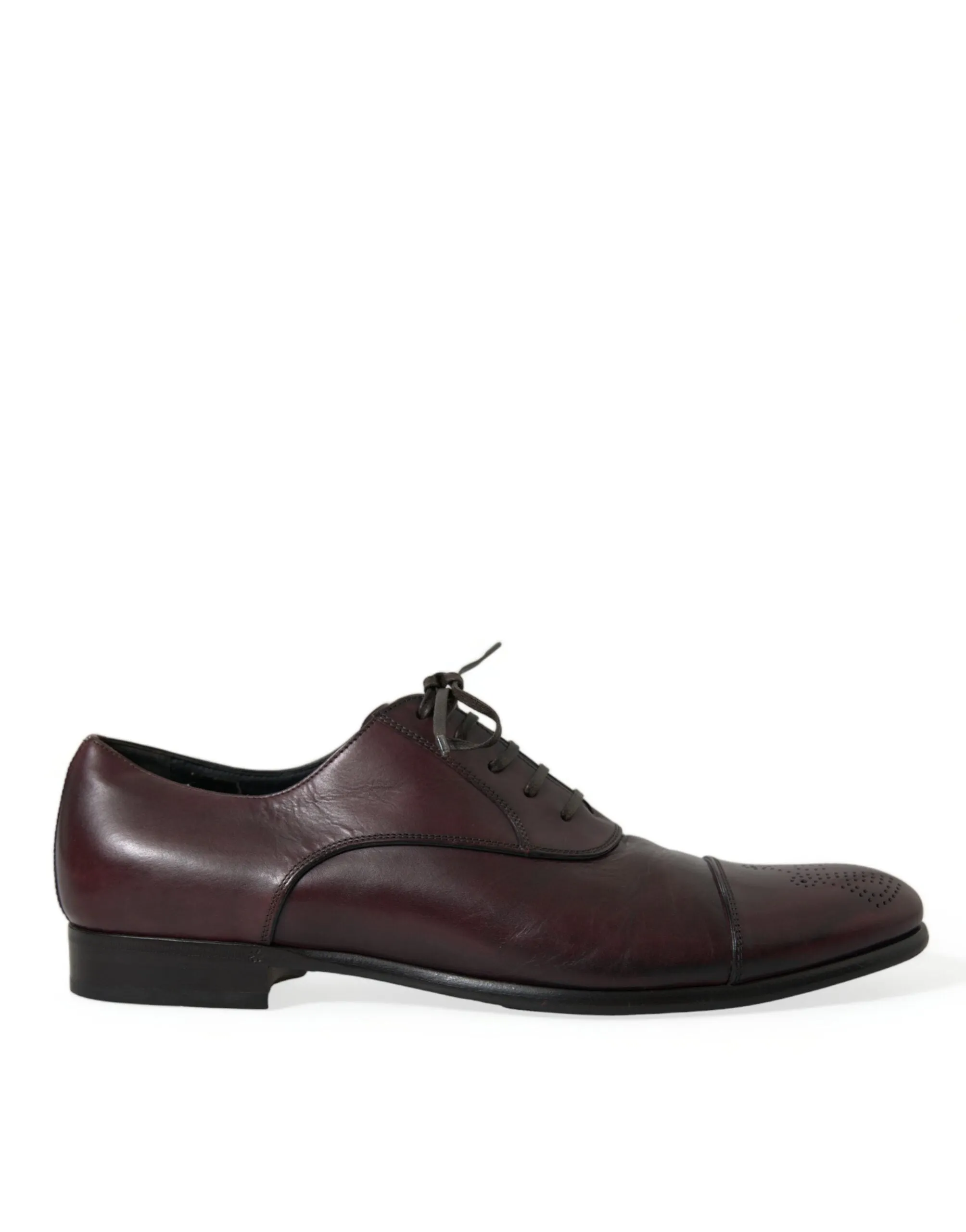 Elegant Burgundy Leather Derby Shoes sold by Louxly