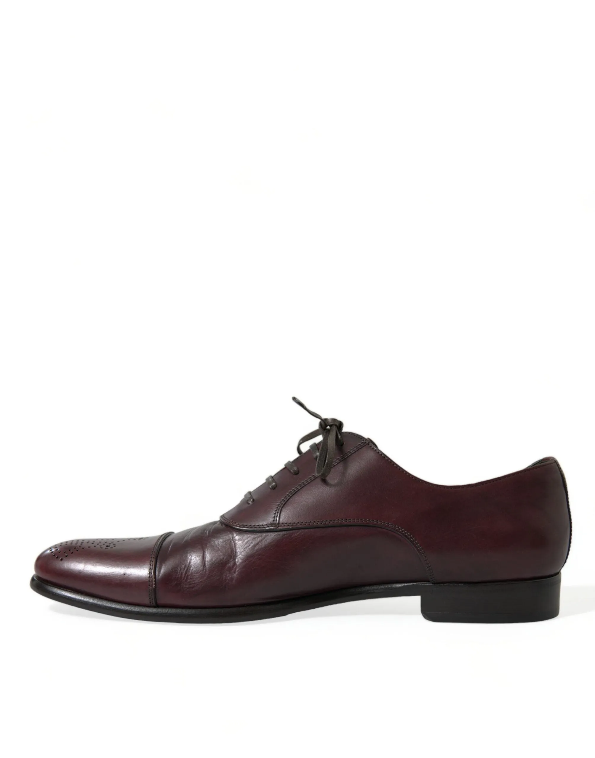 Elegant Burgundy Leather Derby Shoes sold by Louxly product image thumbnail 5