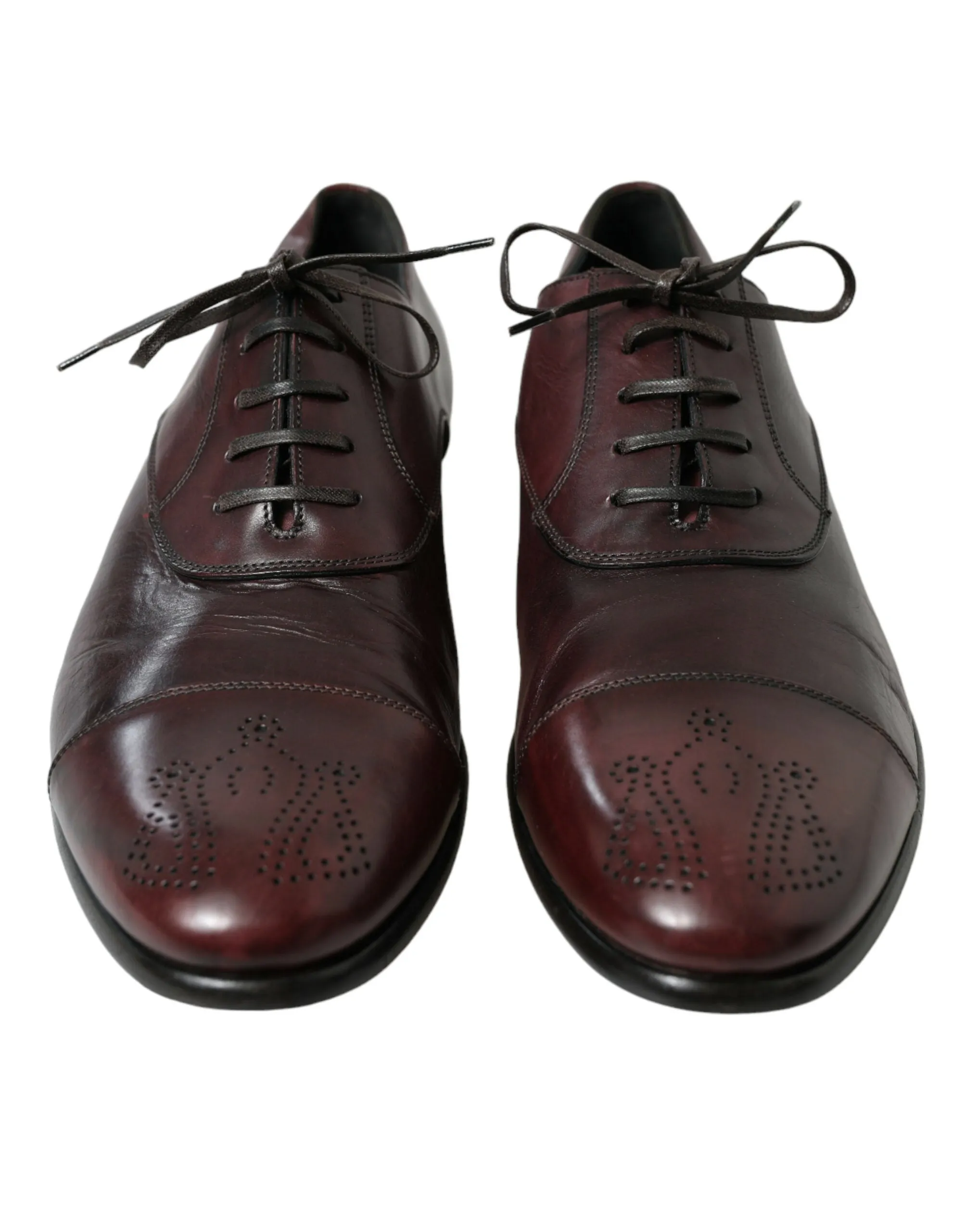 Elegant Burgundy Leather Derby Shoes sold by Louxly product image thumbnail 2
