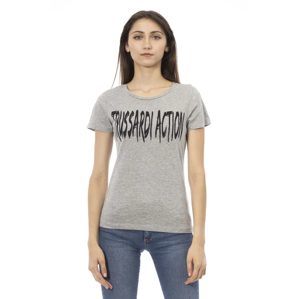 Gray Cotton Women Top sold by Louxly