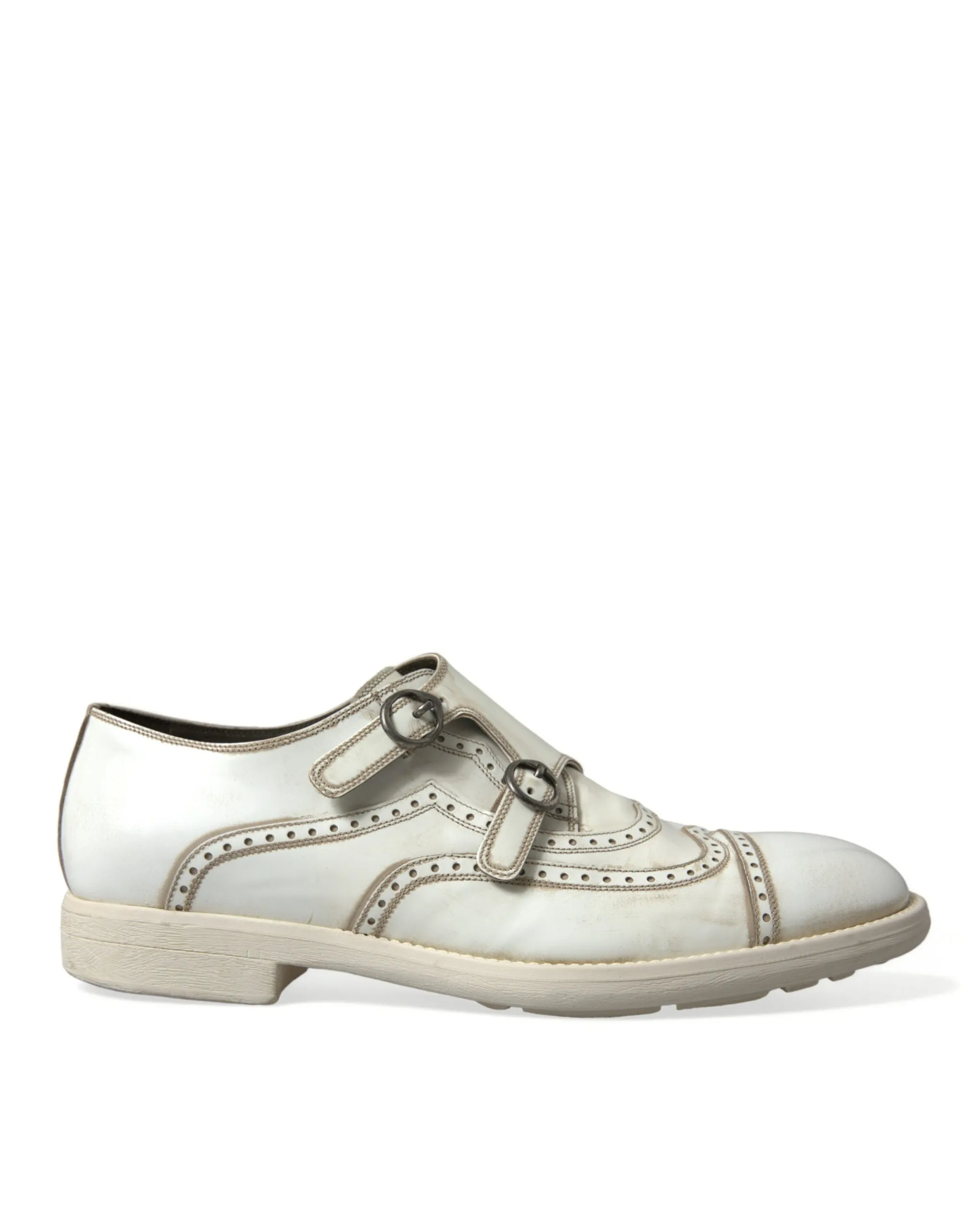 Elegant White Leather Derby Dress Shoes sold by Louxly