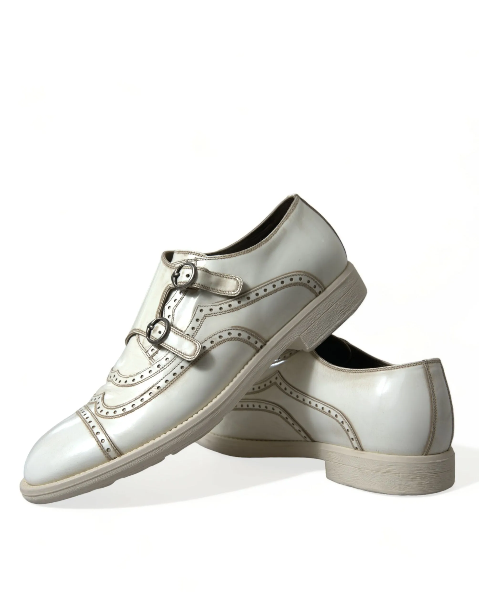 Elegant White Leather Derby Dress Shoes sold by Louxly product image thumbnail 5