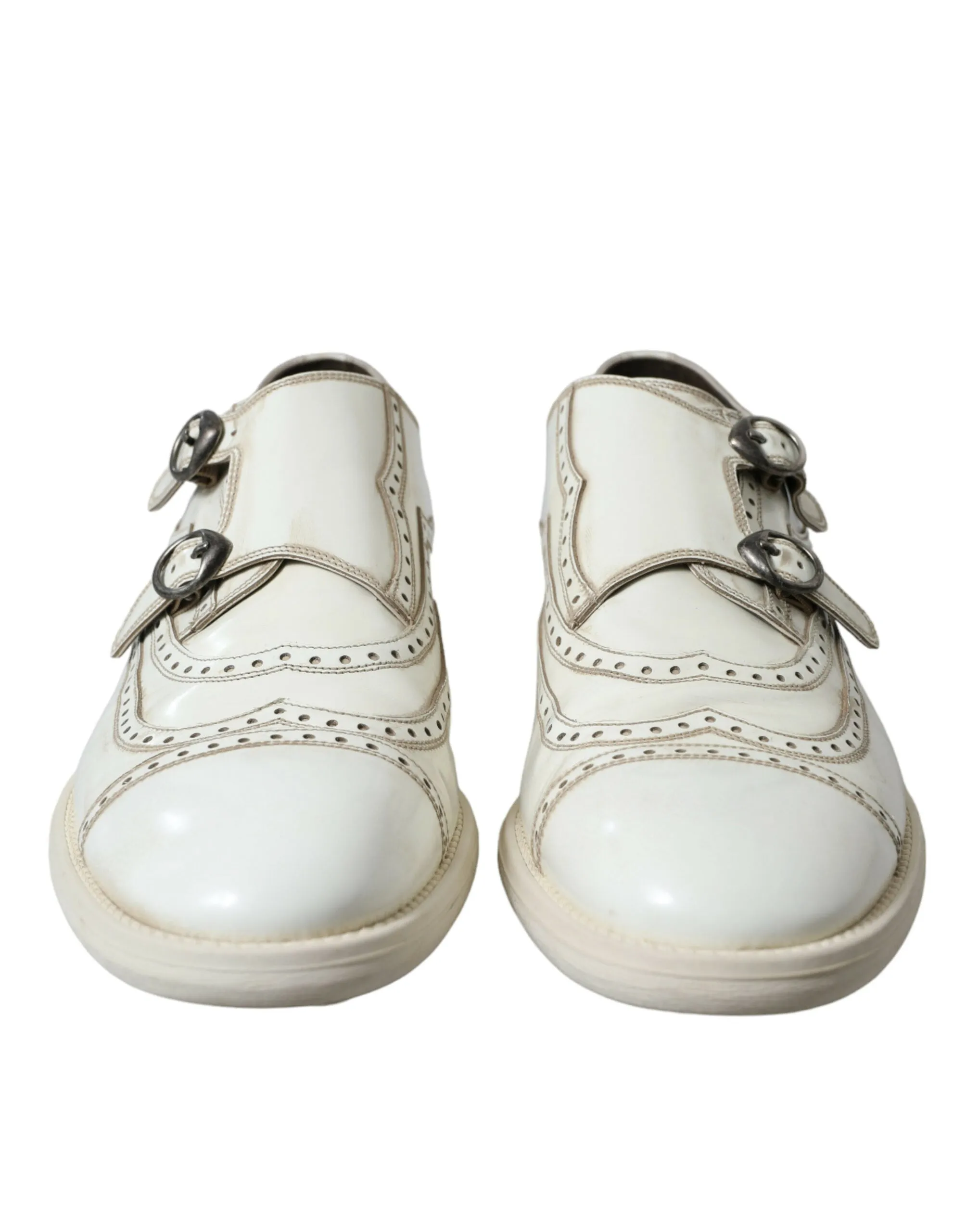 Elegant White Leather Derby Dress Shoes sold by Louxly product image thumbnail 2