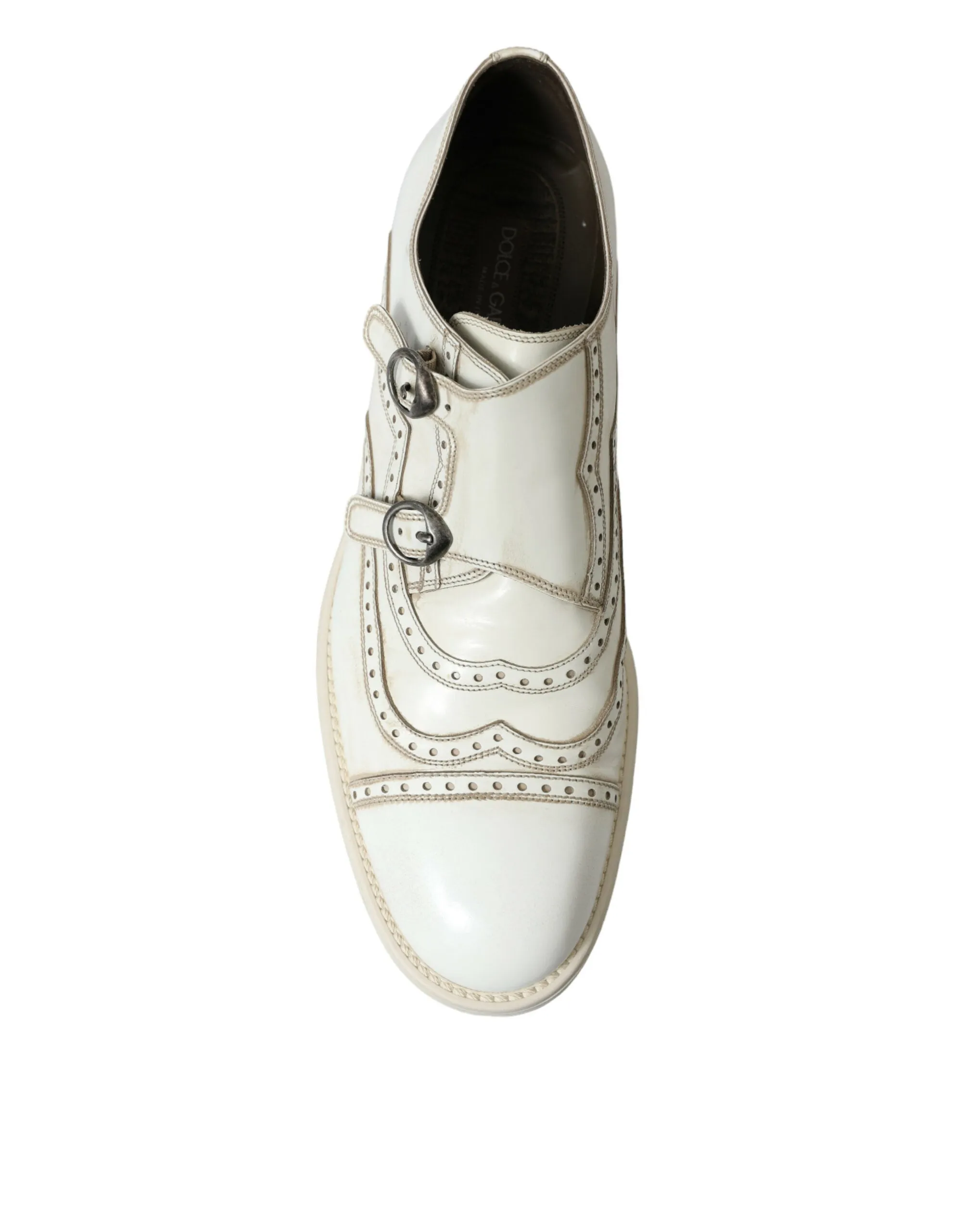 Elegant White Leather Derby Dress Shoes sold by Louxly product image thumbnail 3