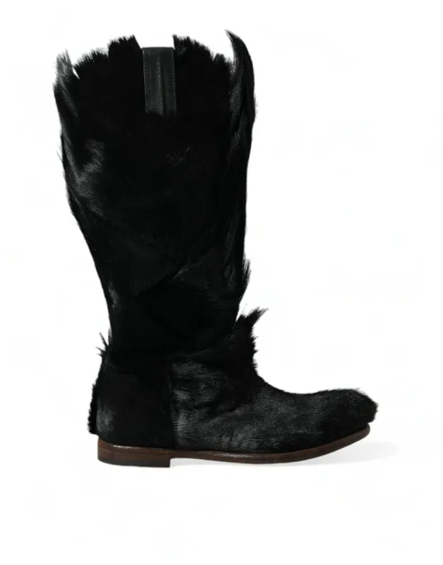 Opulent Gazelle Fur Mid Calf Boots sold by Louxly