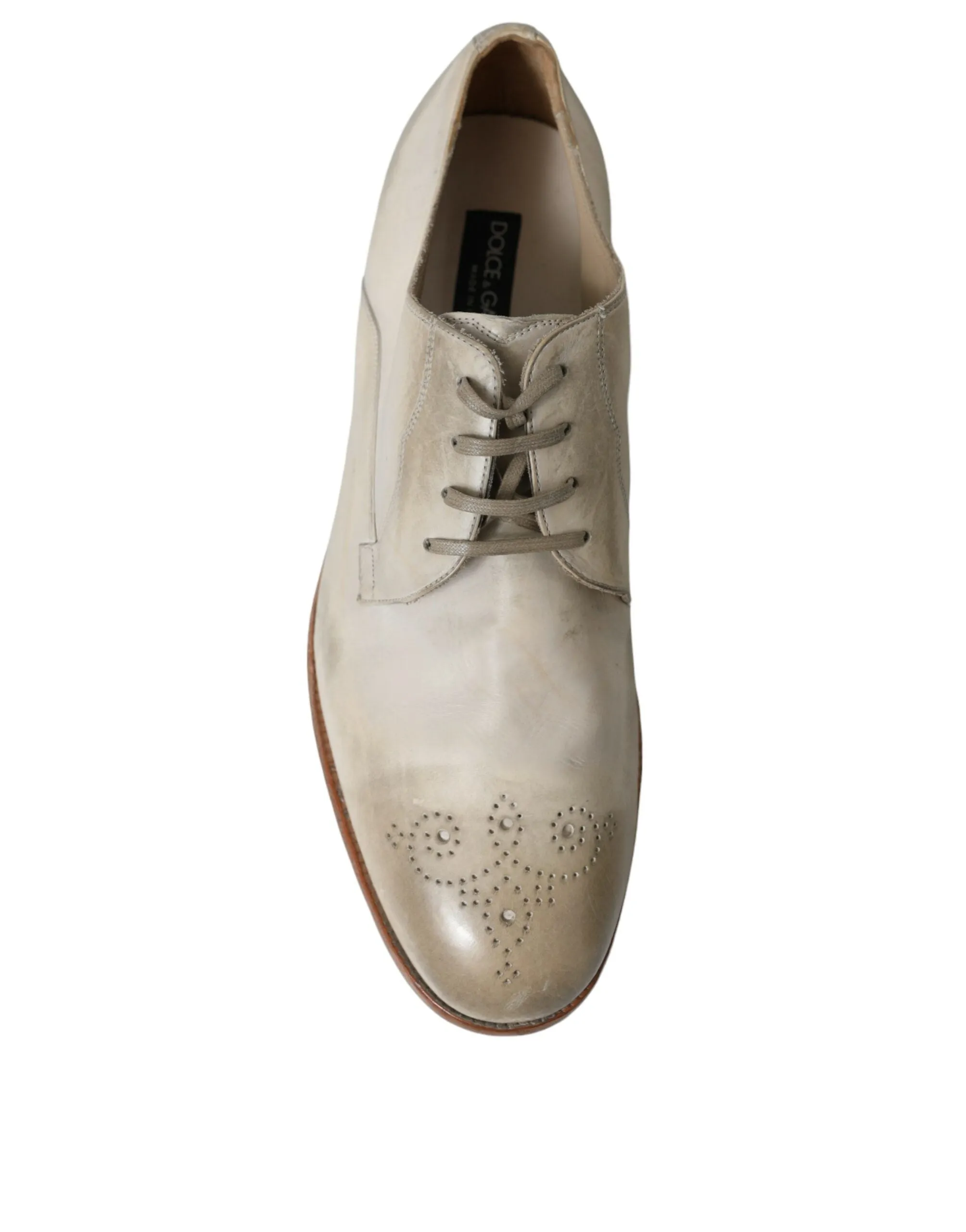 Elegant White Calfskin Derby Shoes sold by Louxly product image thumbnail 3