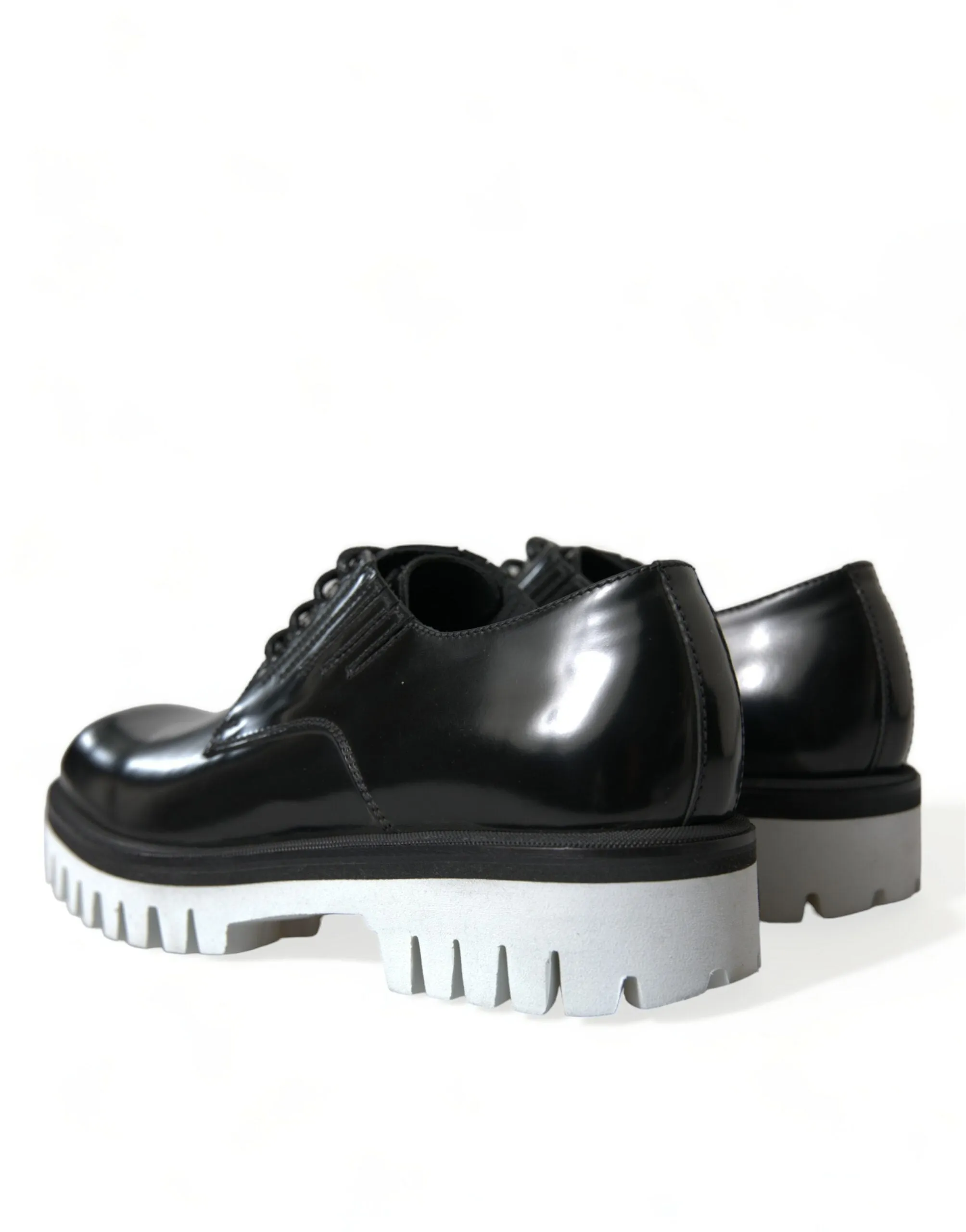 Sophisticated Black and White Leather Derby Shoes sold by Louxly product image thumbnail 4