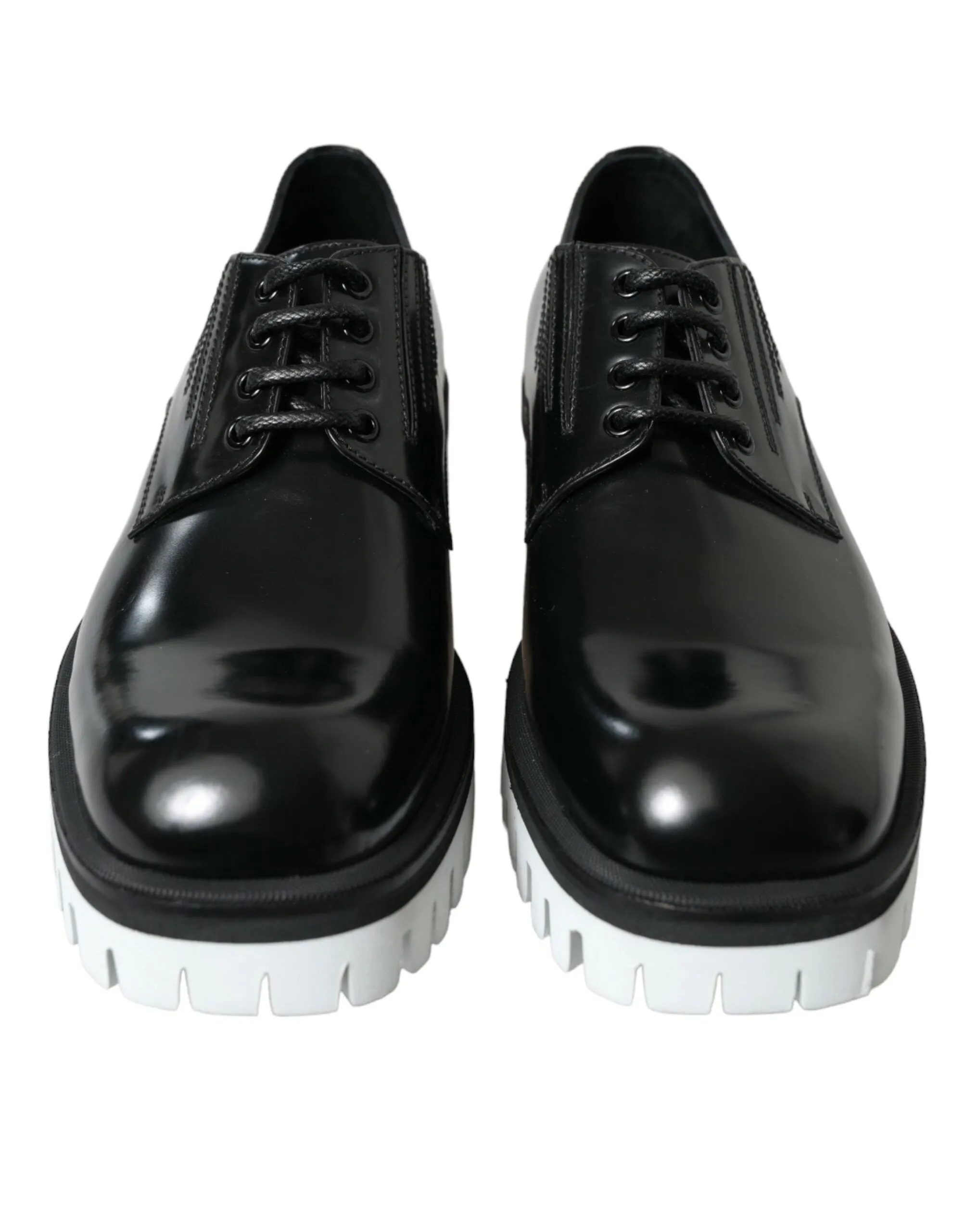 Sophisticated Black and White Leather Derby Shoes sold by Louxly product image thumbnail 2