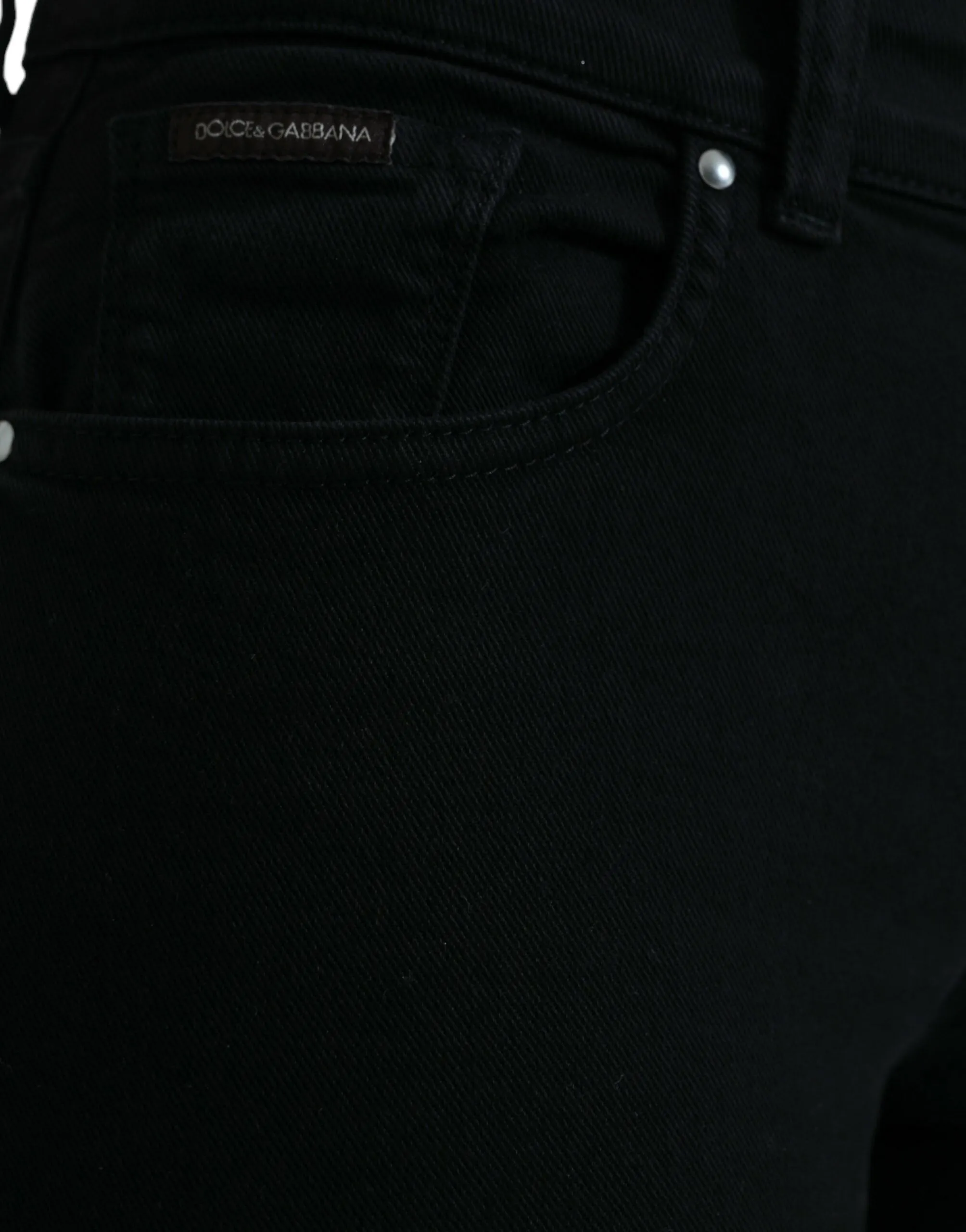 Chic Black Mid Waist Stretch Jeans sold by Louxly product image thumbnail 4