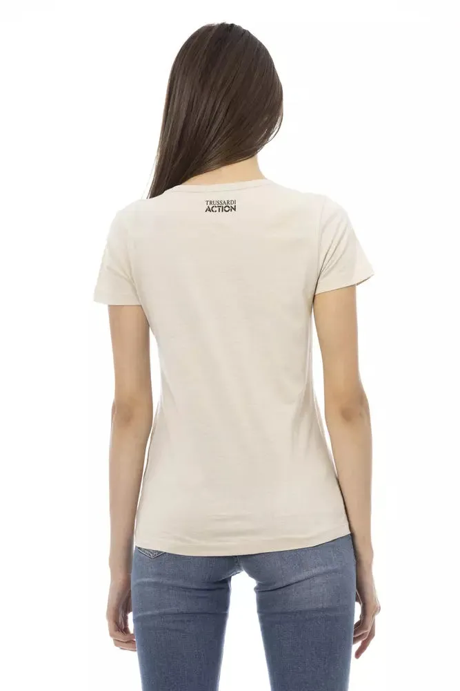 Beige Cotton Women T-Shirt sold by Louxly product image thumbnail 3