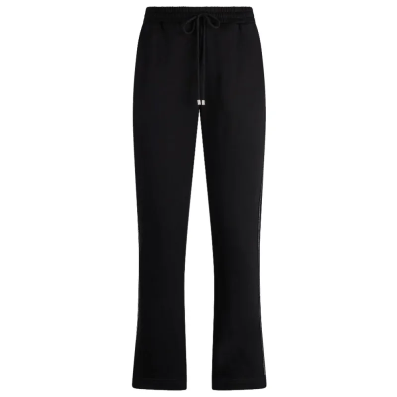 Elegant Cotton Sweatpants with Rhinestone Accent sold by Louxly