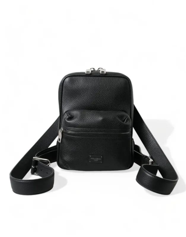 Chic Black Calf Leather Small Backpack sold by Louxly