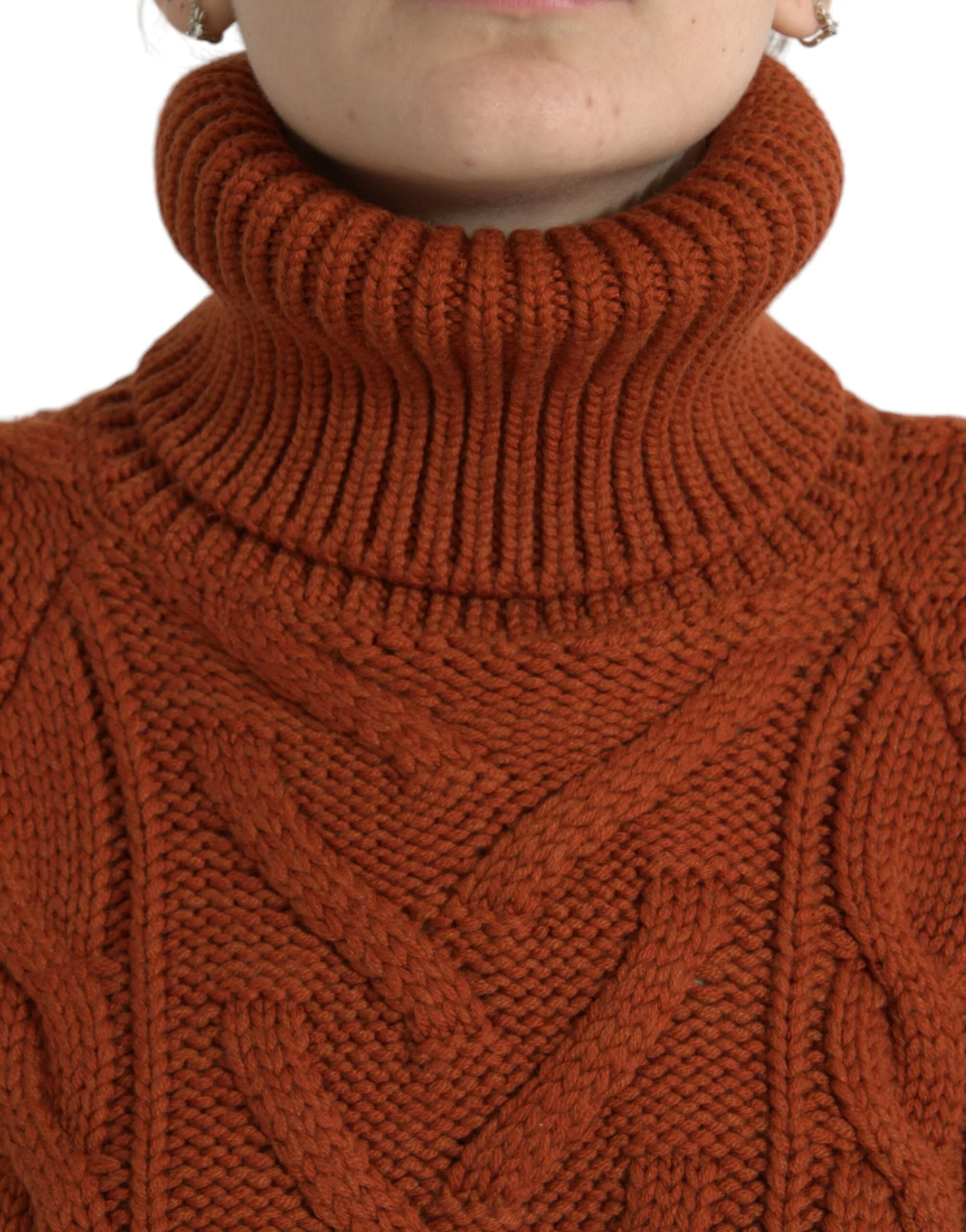 Elegant Brown Turtleneck Wool Sweater sold by Louxly product image thumbnail 4