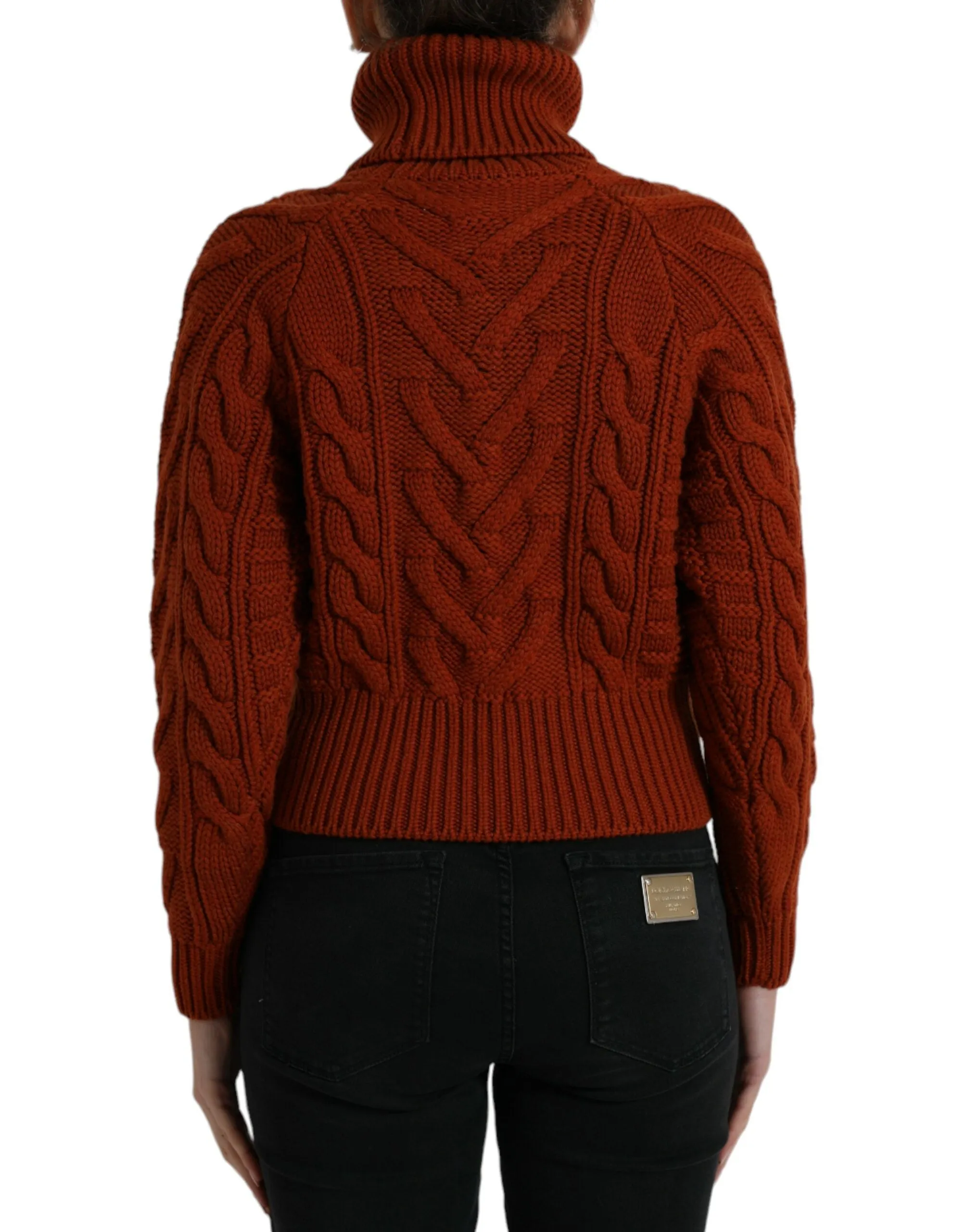 Elegant Brown Turtleneck Wool Sweater sold by Louxly product image thumbnail 3