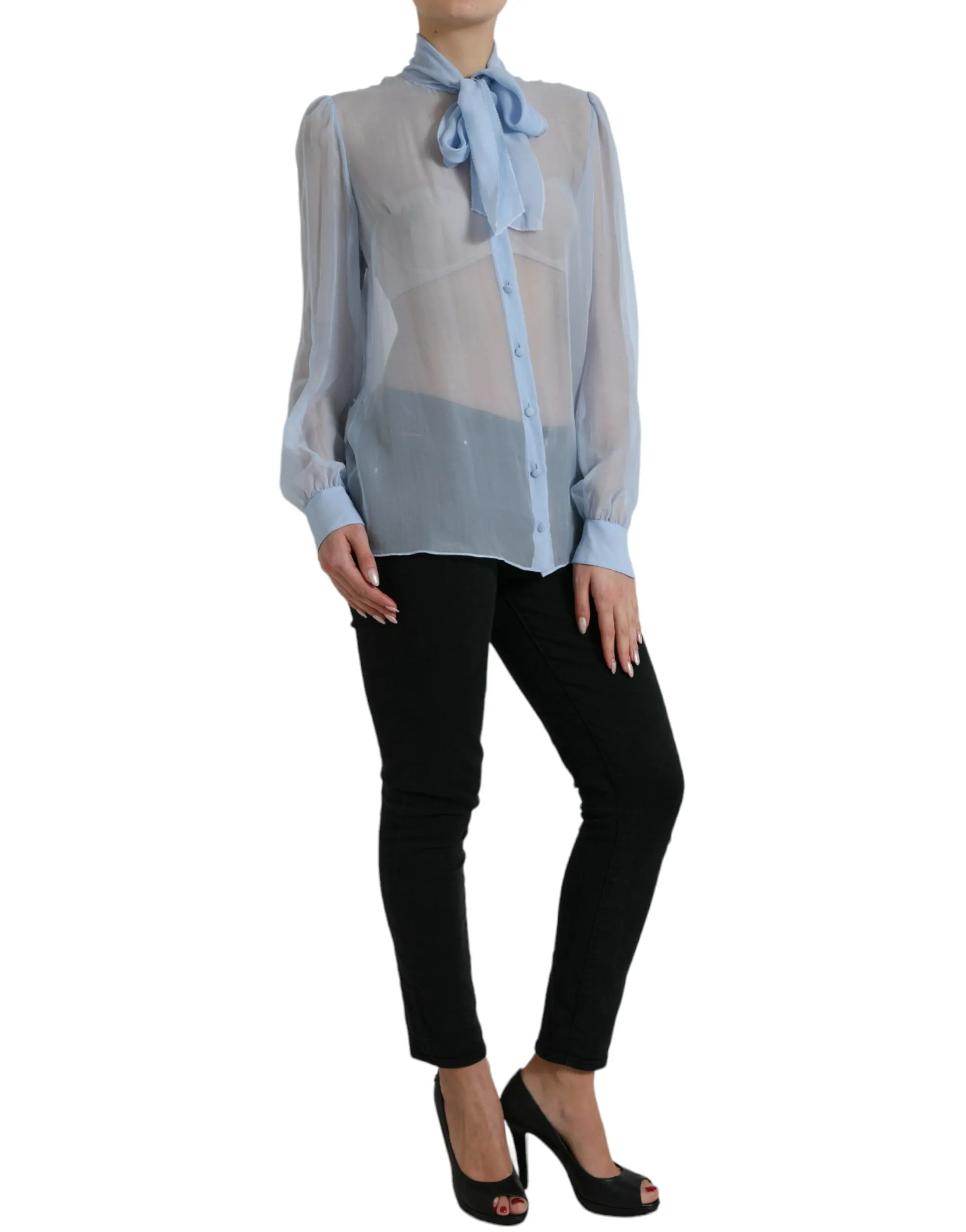 Elegant Silk Long Sleeve Blouse sold by Louxly product image thumbnail 2