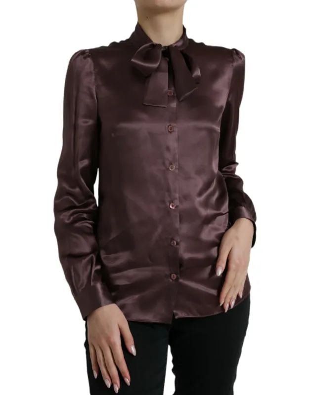 Elegant Silk Ascot Collar Blouse sold by Louxly