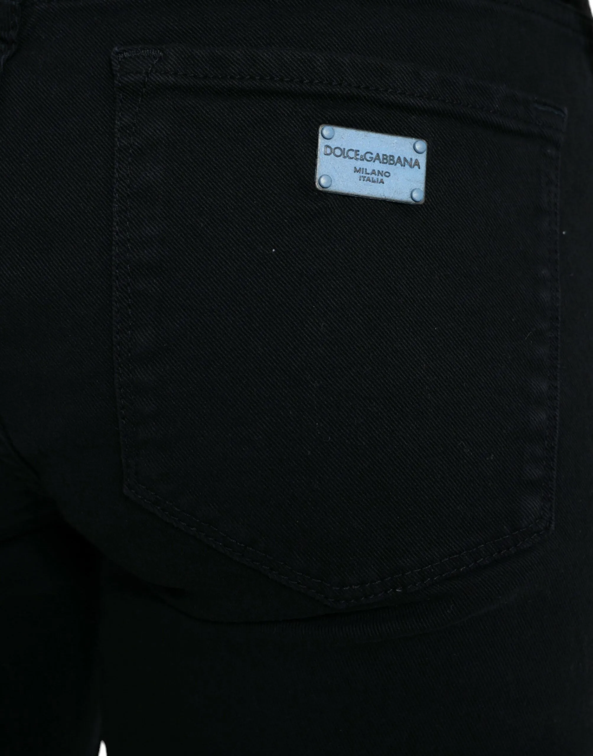 Elegant Mid Waist Stretch Jeans in Black sold by Louxly product image thumbnail 4