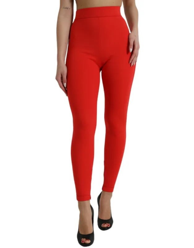 Elegant High Waist Red Leggings sold by Louxly