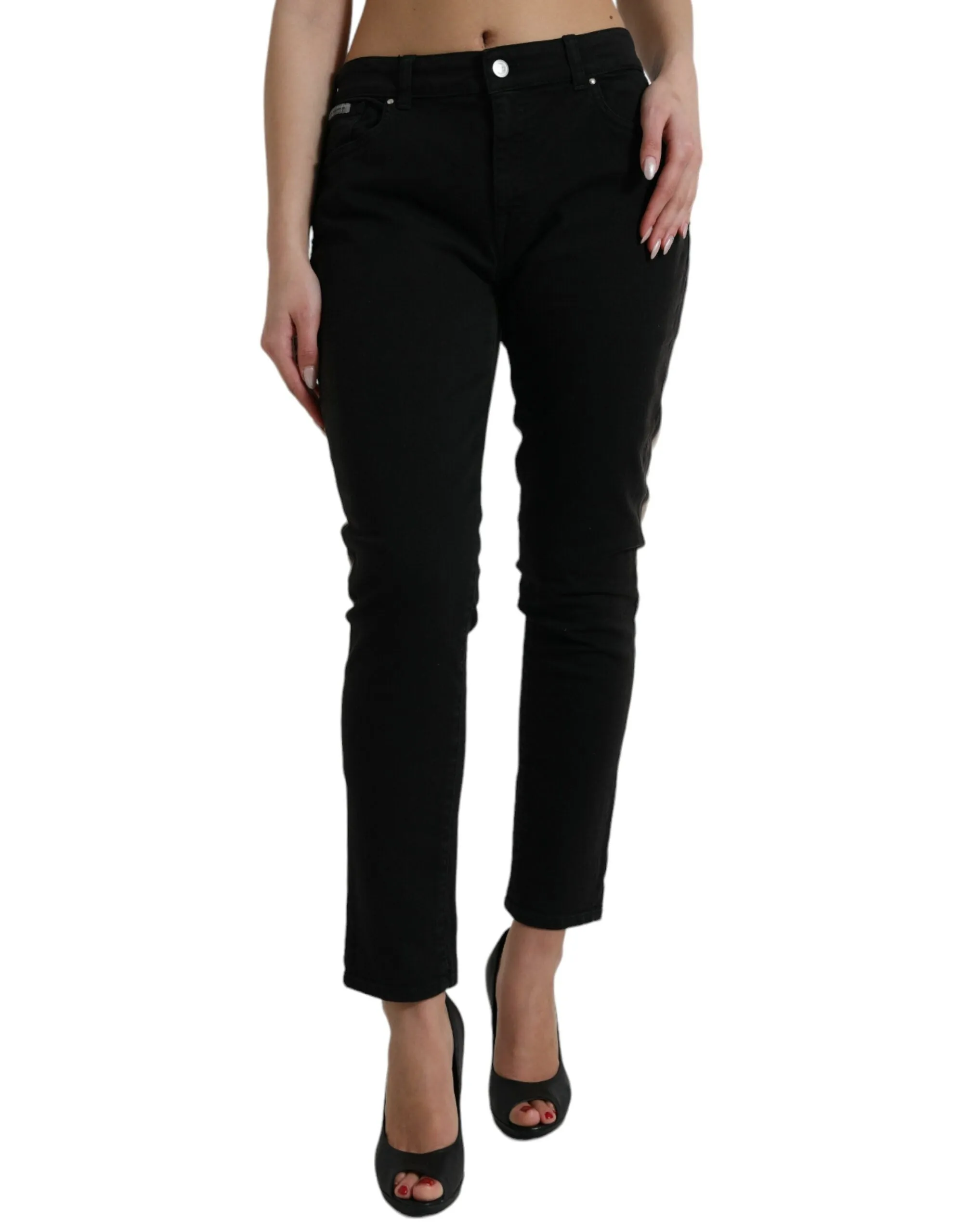 Elegant Mid-Waist Stretch Jeans sold by Louxly