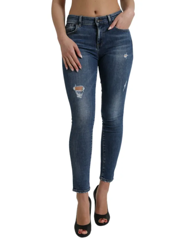 Chic Mid Waist Stretch Denim Jeans sold by Louxly