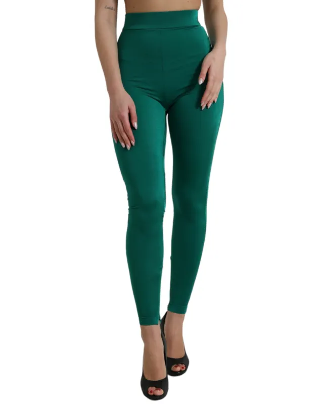 Green High Waist Designer Leggings sold by Louxly