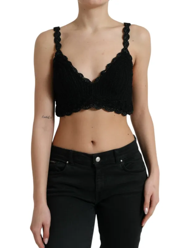 Elegant Black Crochet Corset Top sold by Louxly
