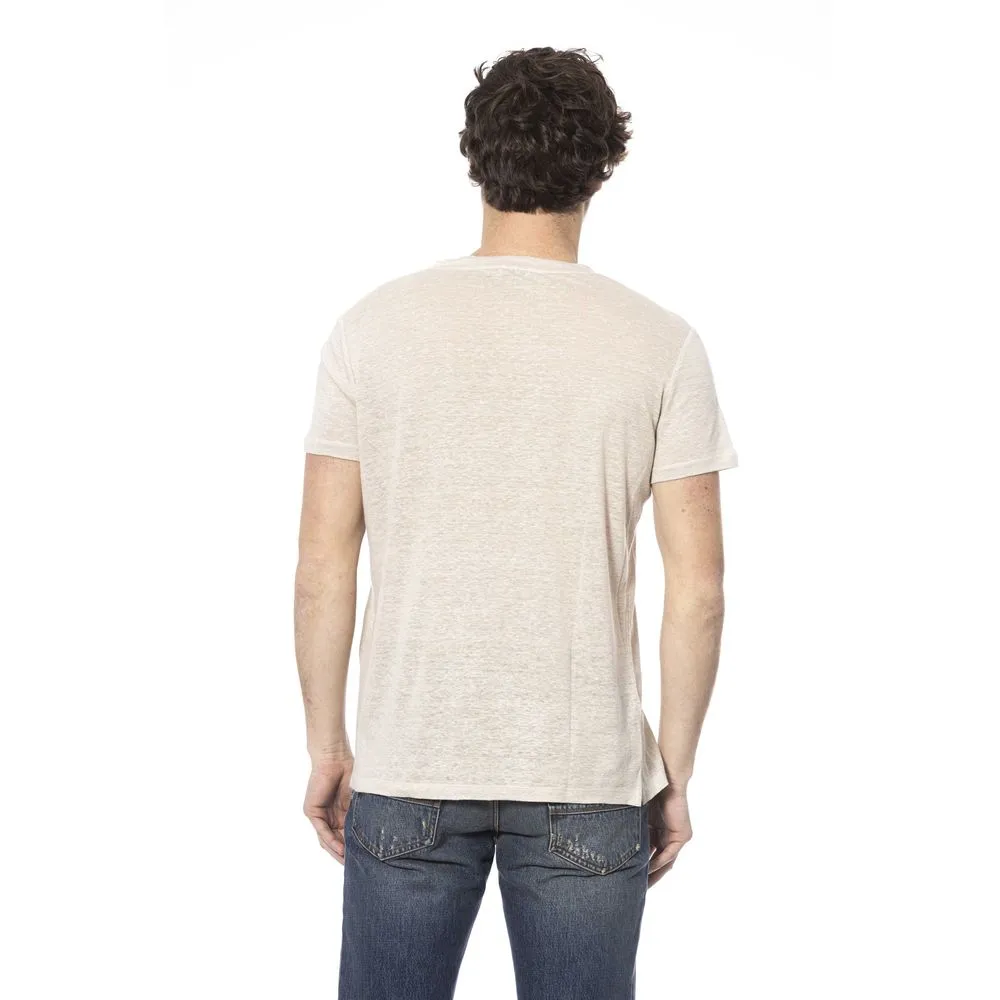Beige Cotton Men T-Shirt sold by Louxly product image thumbnail 3