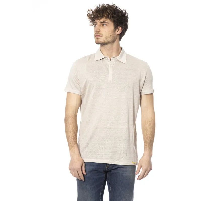 Elegant Beige Cotton Polo: Timeless Style sold by Louxly