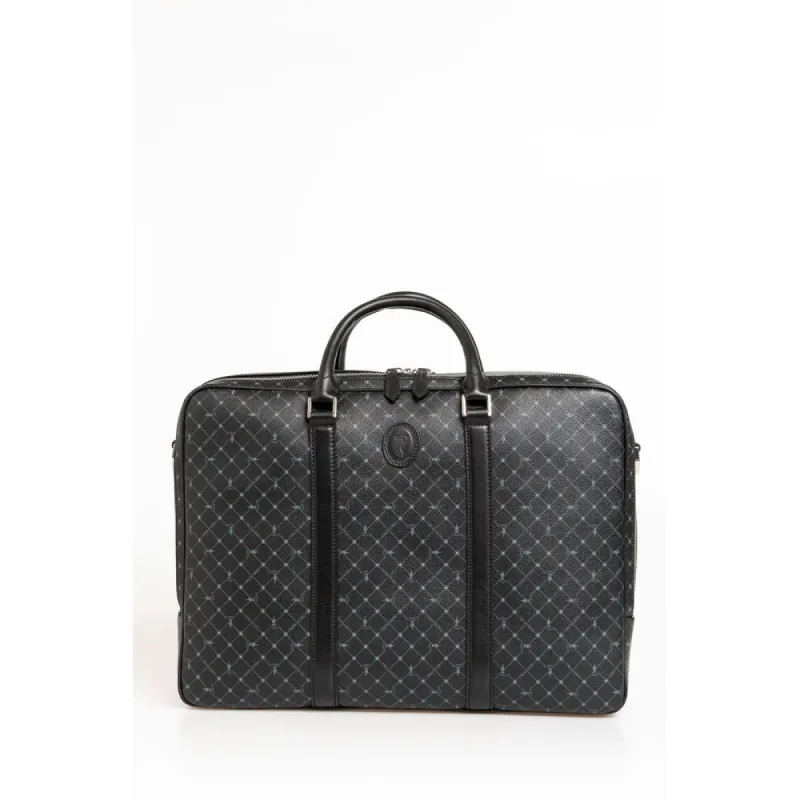 Black Leather Men Briefcase sold by Louxly
