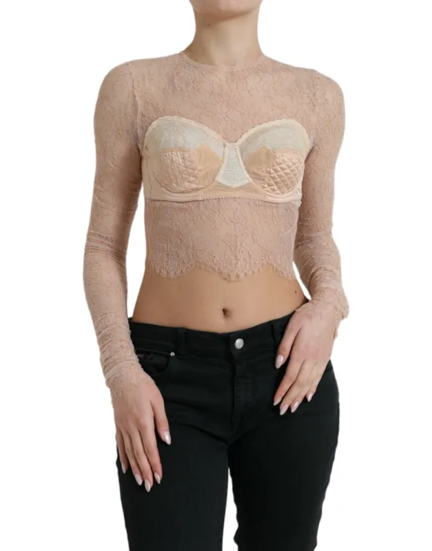 Elegant Lace Bustier Cropped Top sold by Louxly