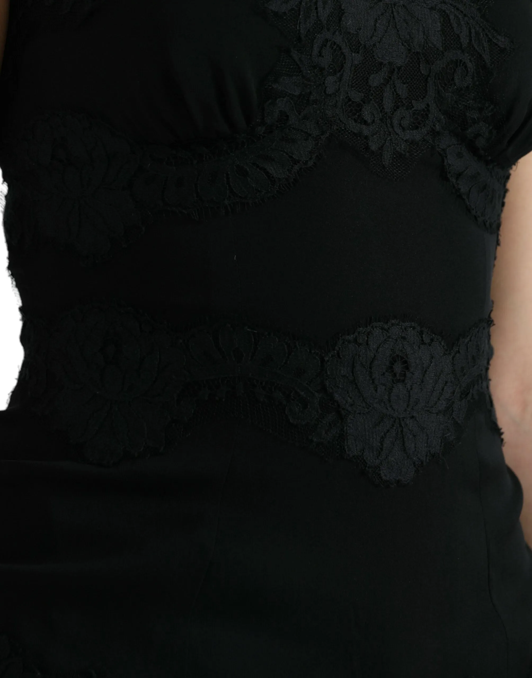 Elegant Black Silk Lace Tank Top sold by Louxly product image thumbnail 5