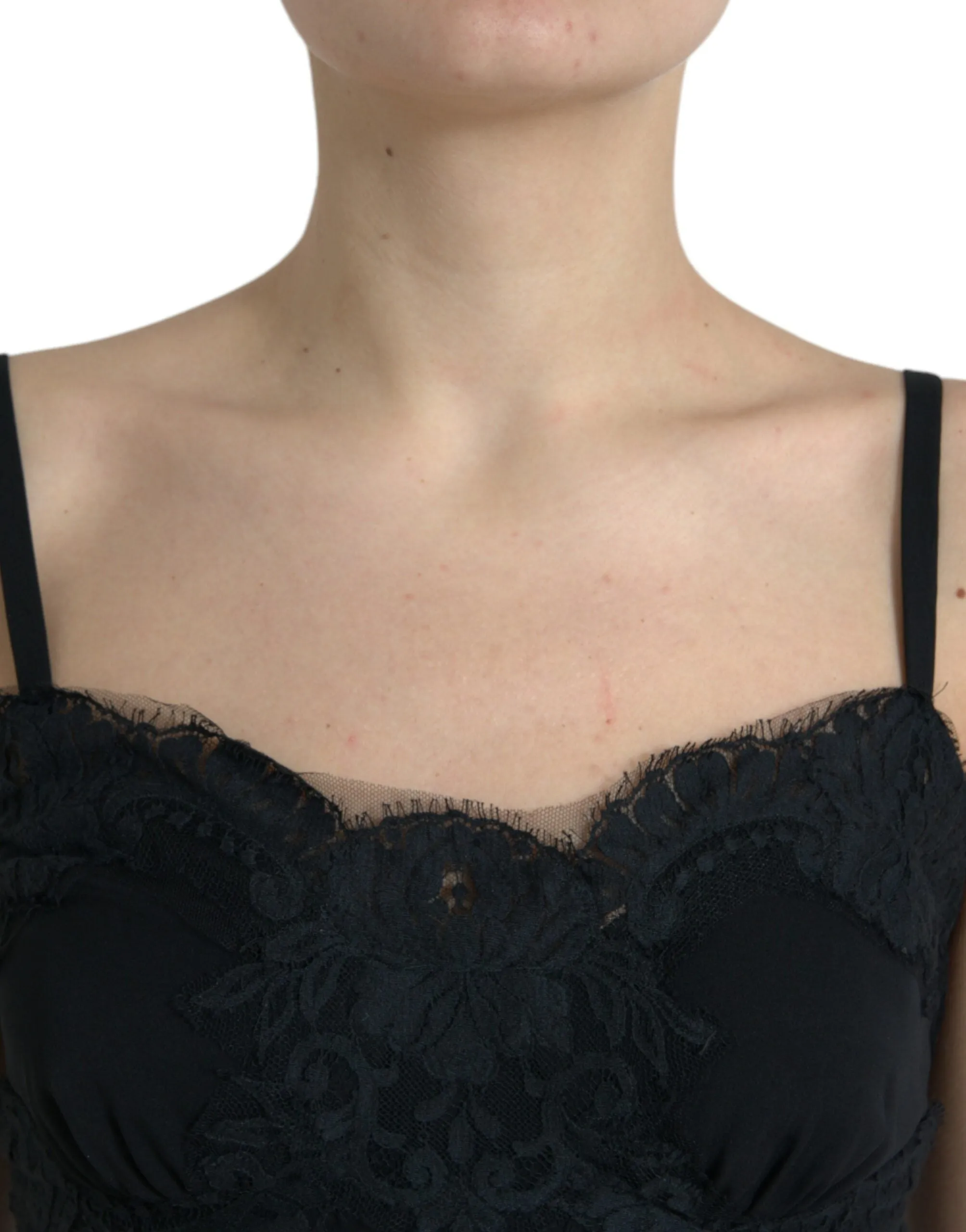 Elegant Black Silk Lace Tank Top sold by Louxly product image thumbnail 4