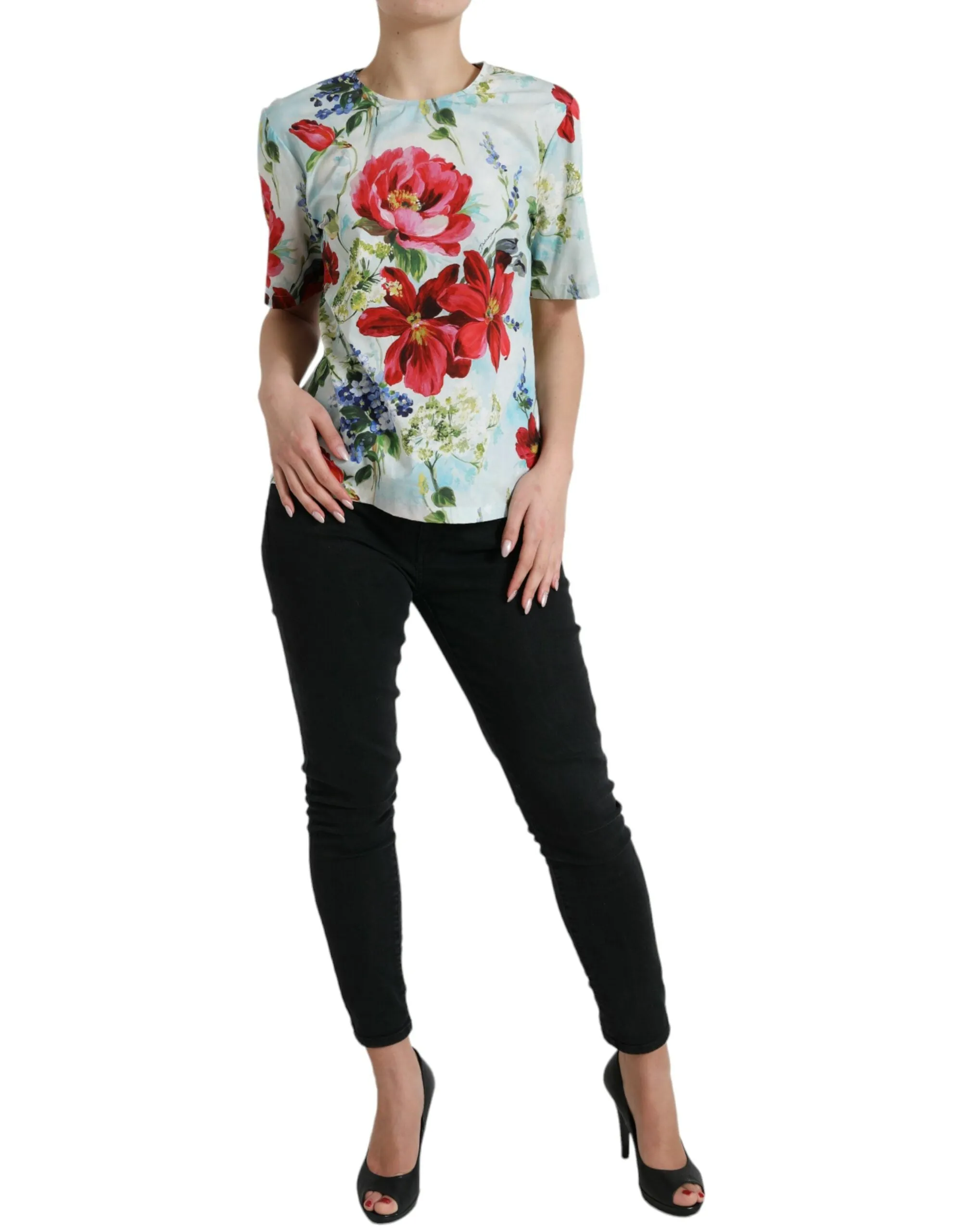 Chic Floral Round Neck Cotton Top sold by Louxly product image thumbnail 2