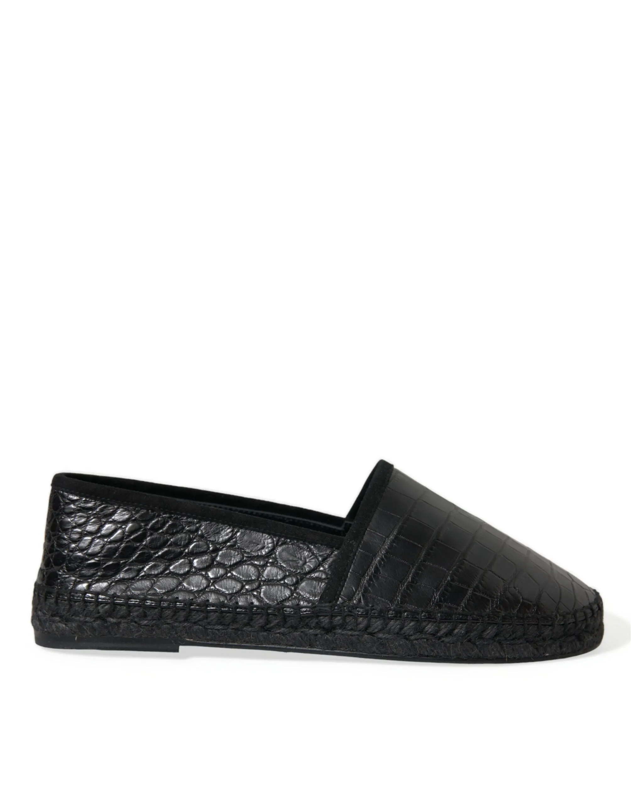 Exotic Black Leather Espadrilles sold by Louxly